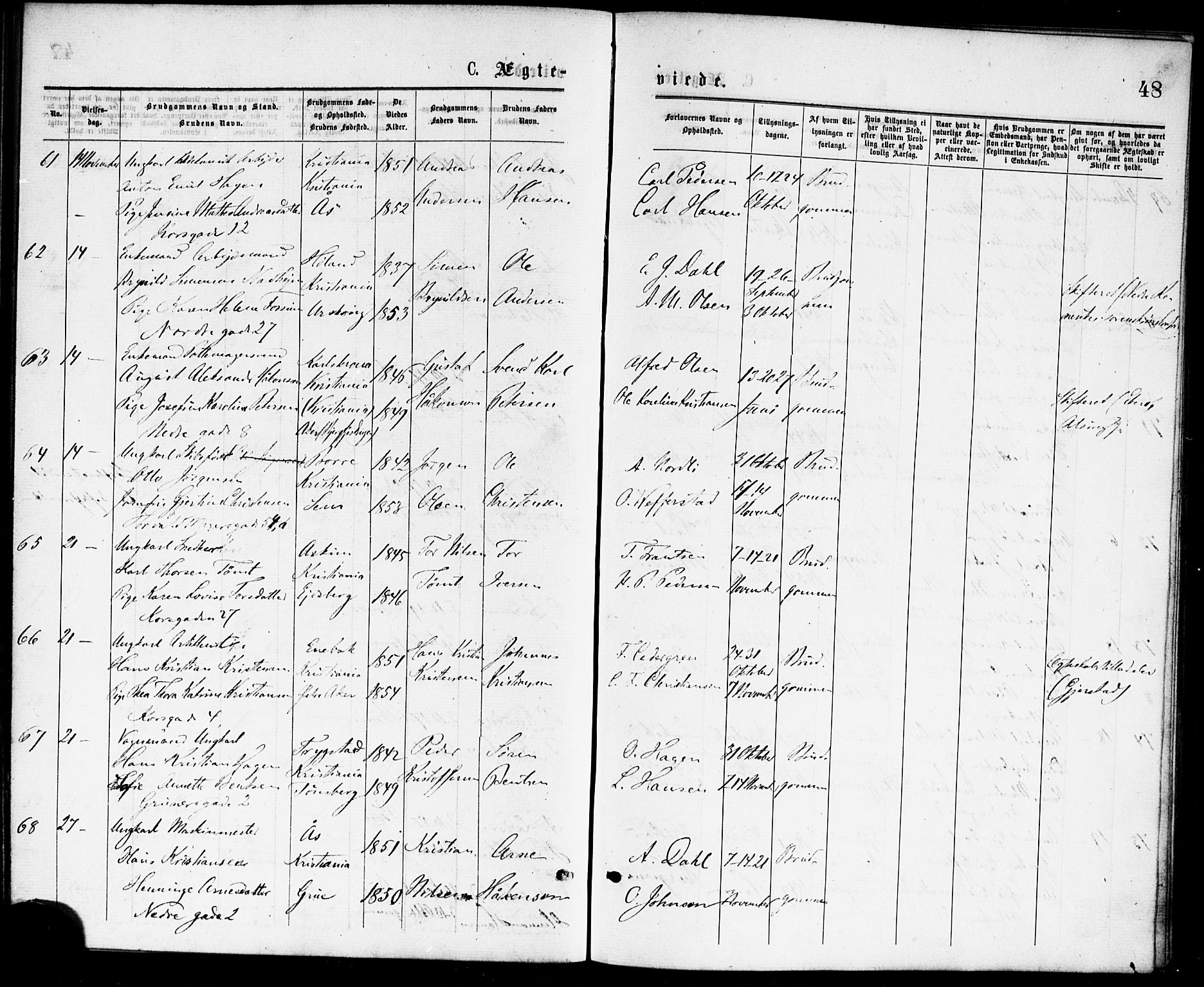 Paulus prestekontor Kirkebøker, AV/SAO-A-10871/F/Fa/L0002: Parish register (official) no. 2, 1875-1878, p. 48