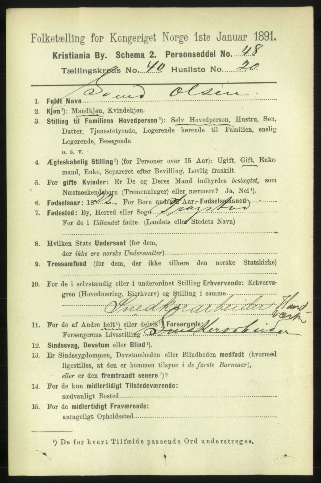 RA, 1891 census for 0301 Kristiania, 1891, p. 23487