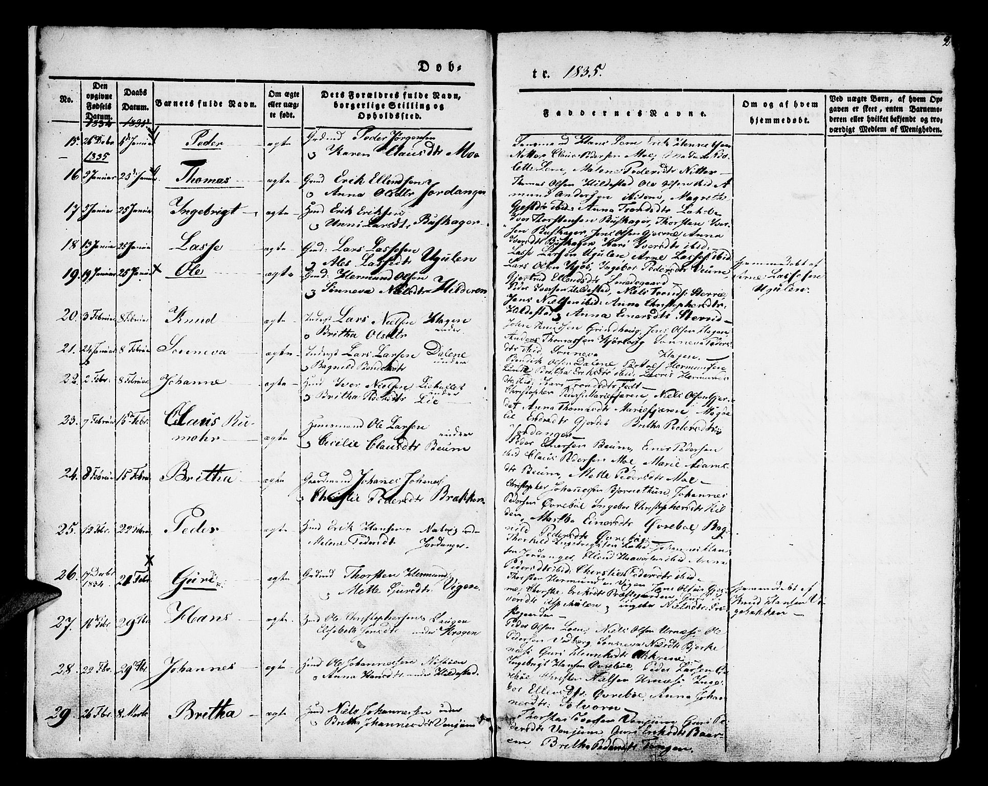 Hafslo sokneprestembete, SAB/A-80301/H/Haa/Haaa/L0005: Parish register (official) no. A 5, 1834-1852, p. 2