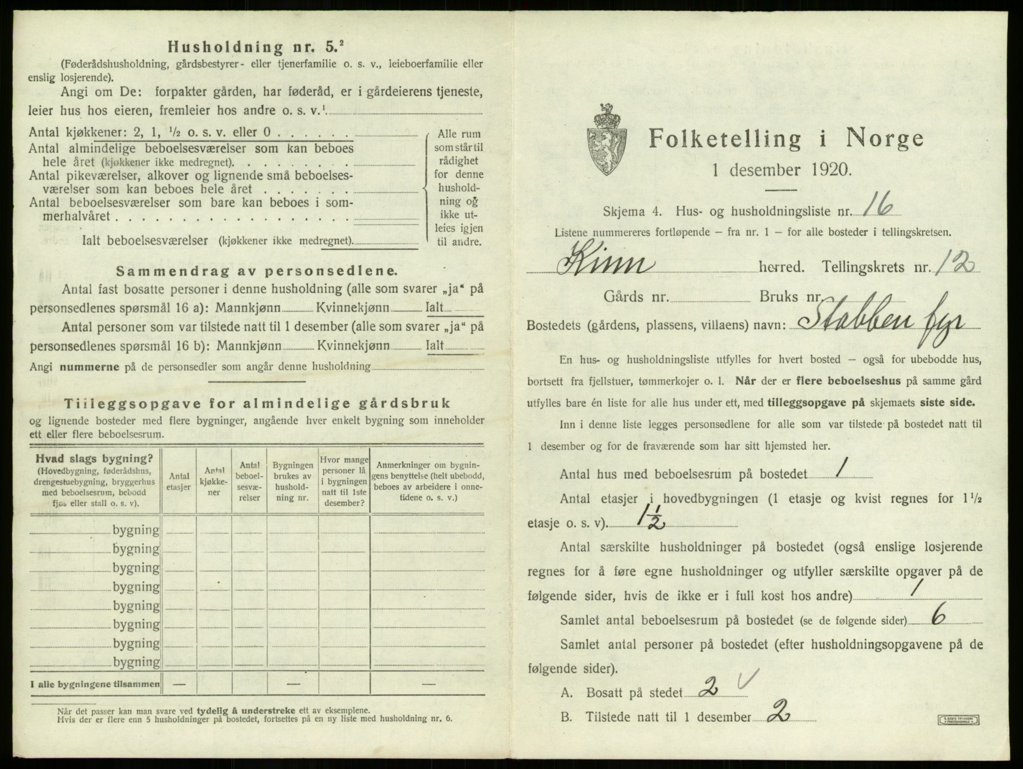 SAB, 1920 census for Kinn, 1920, p. 547