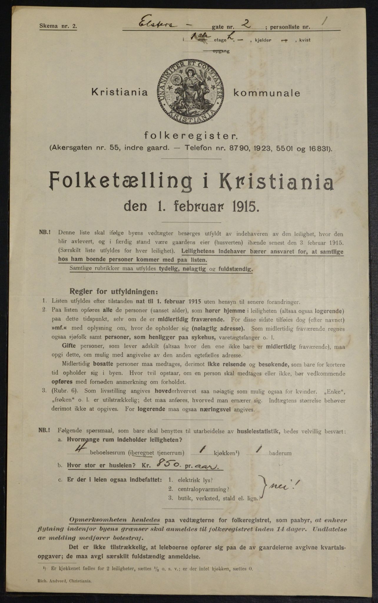 OBA, Municipal Census 1915 for Kristiania, 1915, p. 20437