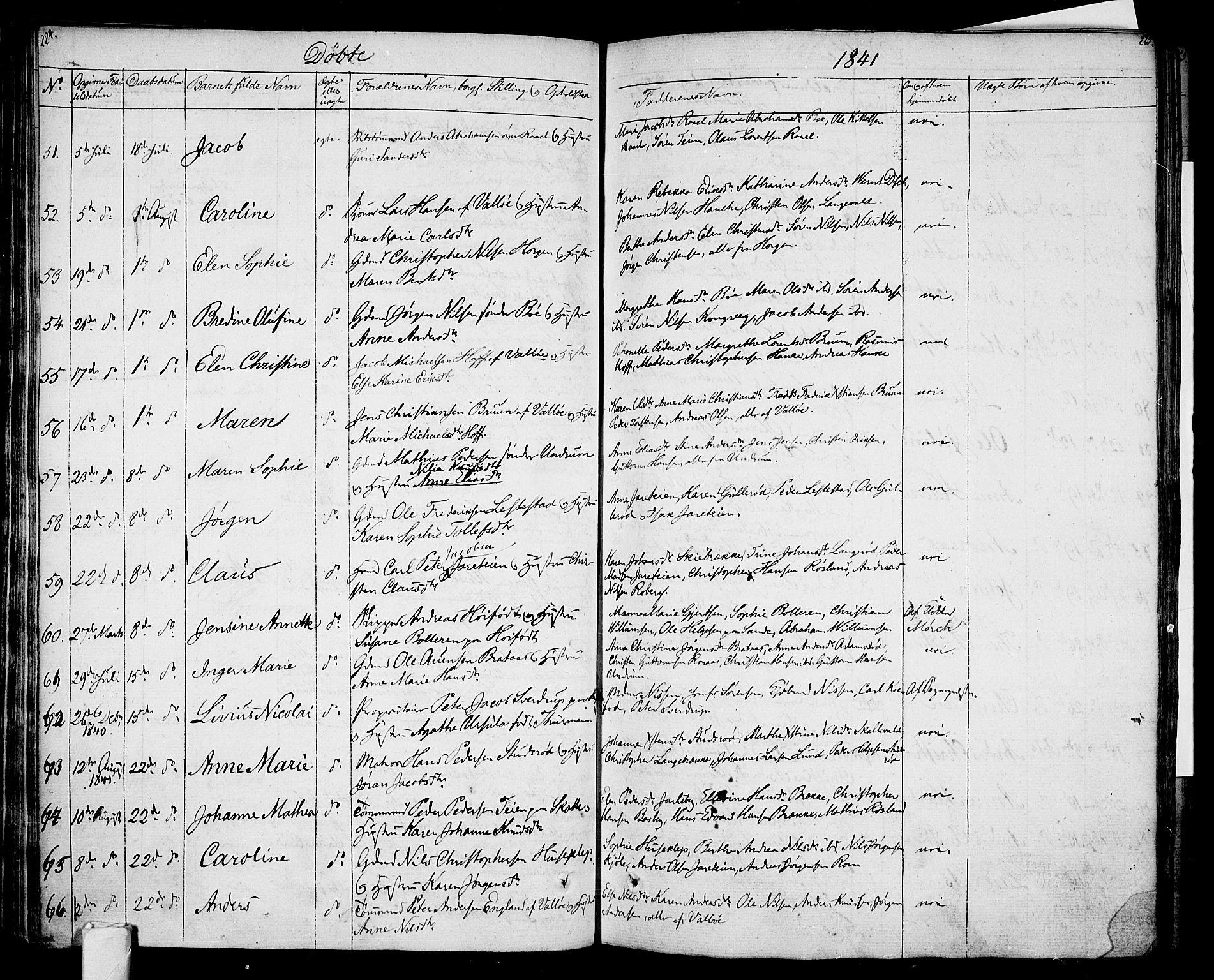 Sem kirkebøker, AV/SAKO-A-5/F/Fa/L0005: Parish register (official) no. I 5, 1825-1842, p. 224-225