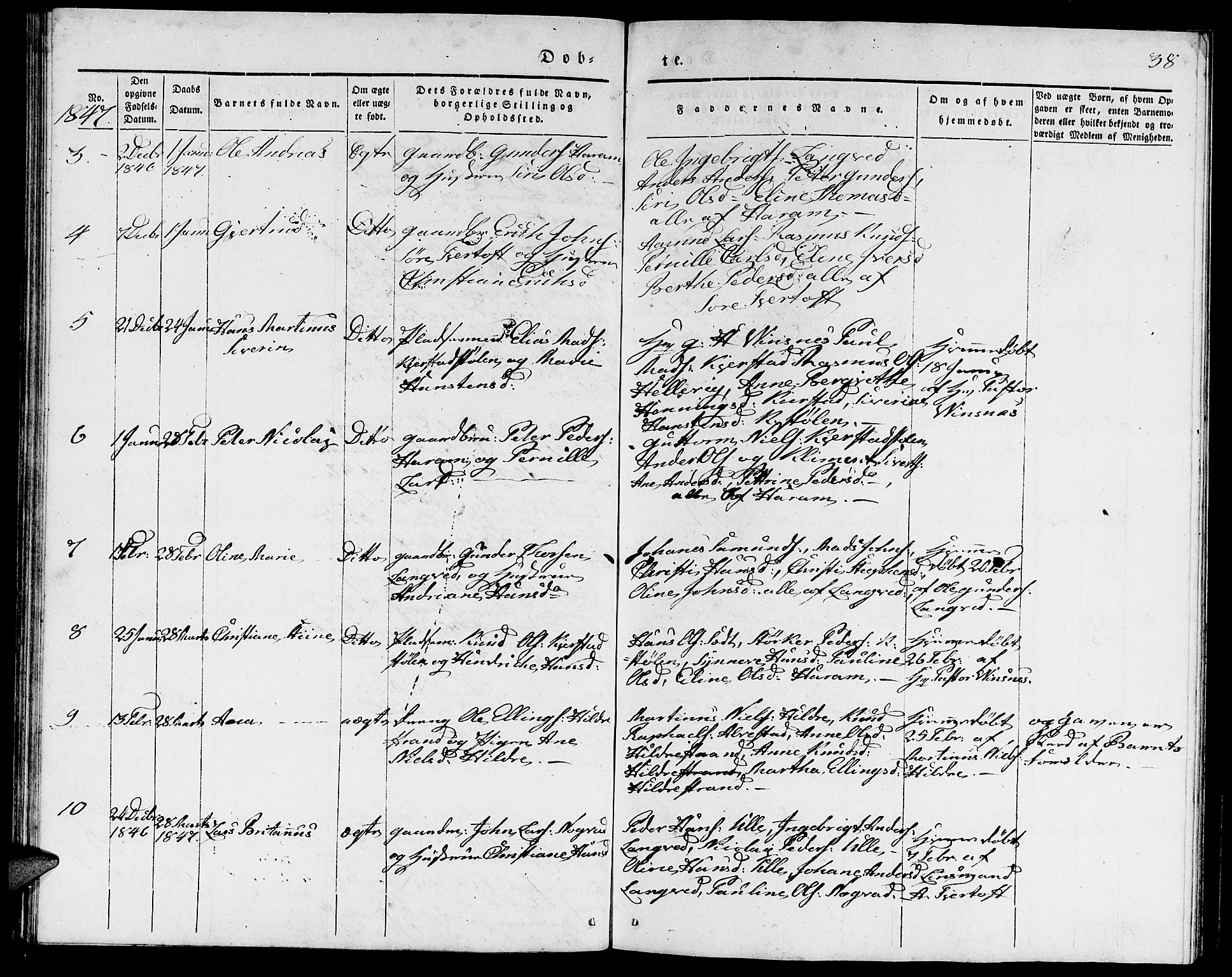 Ministerialprotokoller, klokkerbøker og fødselsregistre - Møre og Romsdal, AV/SAT-A-1454/536/L0507: Parish register (copy) no. 536C02, 1839-1859, p. 38