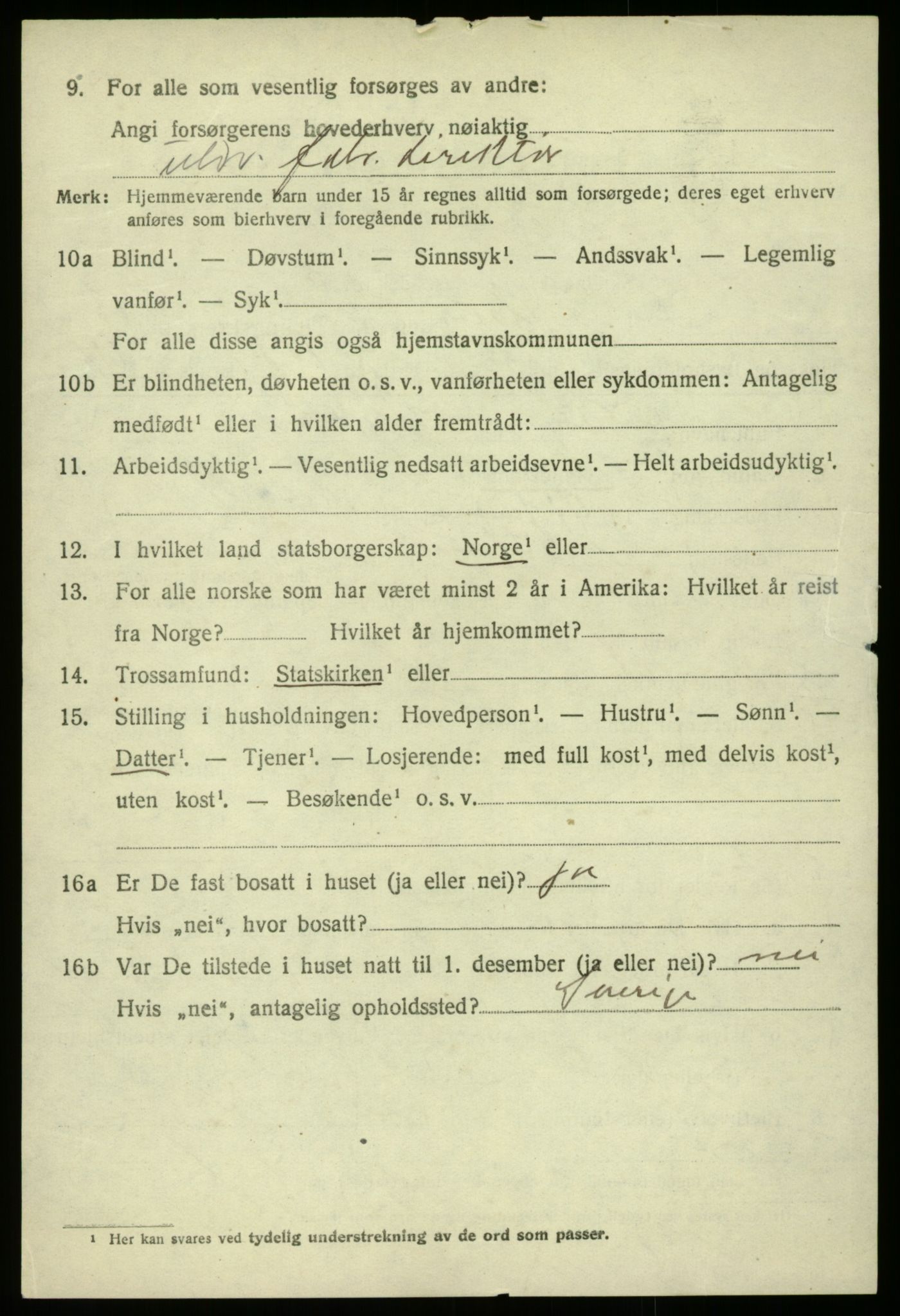 SAB, 1920 census for Haus, 1920, p. 12263