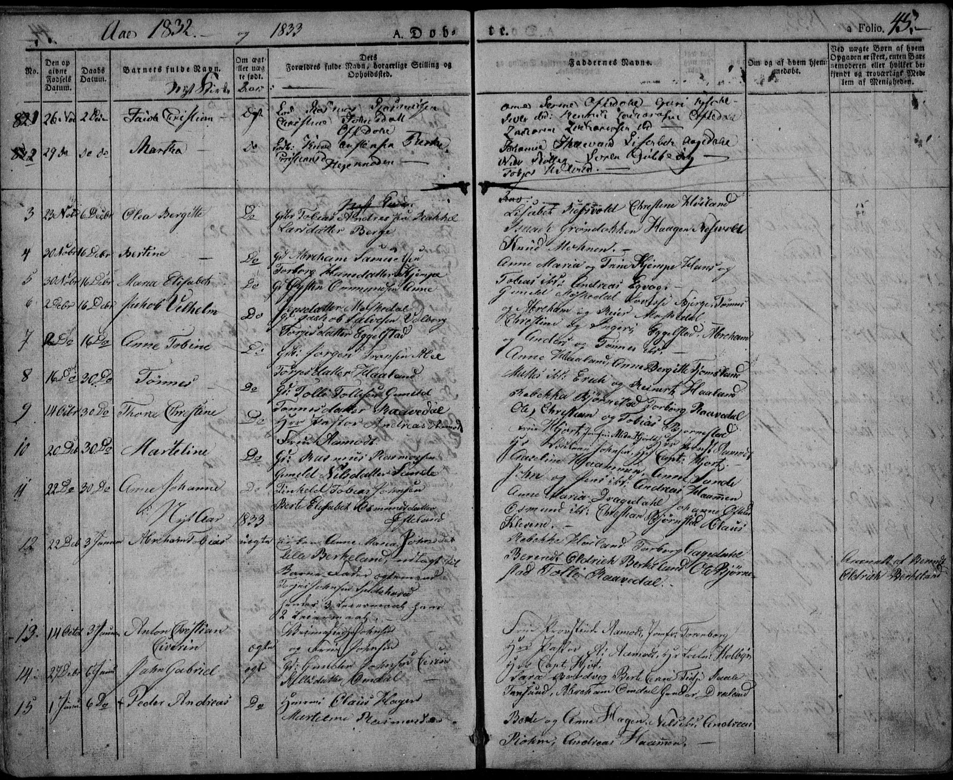 Lyngdal sokneprestkontor, AV/SAK-1111-0029/F/Fa/Fac/L0007: Parish register (official) no. A 7, 1825-1838, p. 45