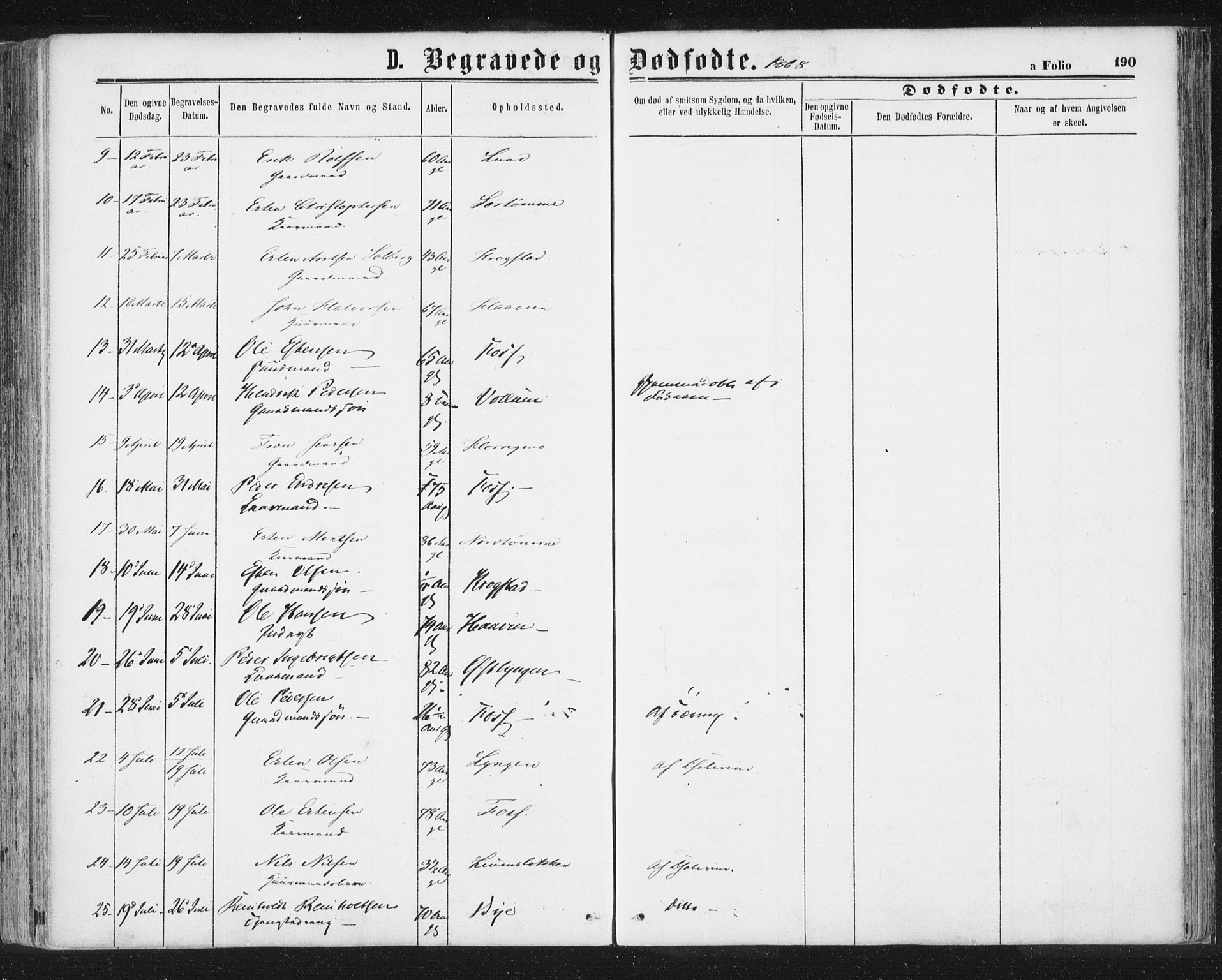 Ministerialprotokoller, klokkerbøker og fødselsregistre - Sør-Trøndelag, SAT/A-1456/692/L1104: Parish register (official) no. 692A04, 1862-1878, p. 190
