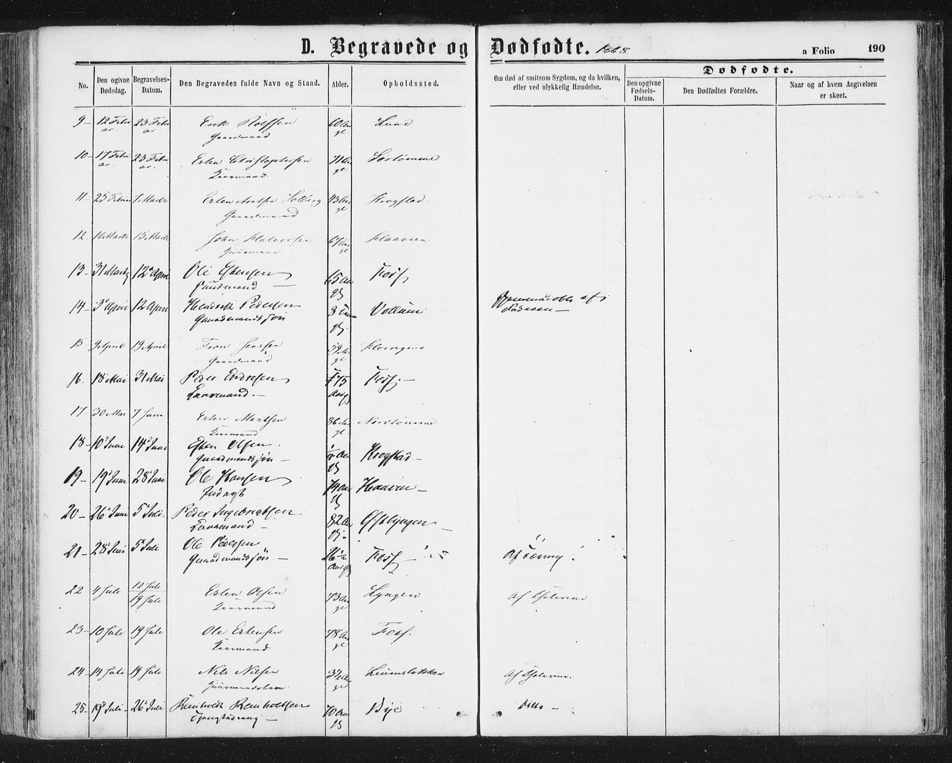 Ministerialprotokoller, klokkerbøker og fødselsregistre - Sør-Trøndelag, AV/SAT-A-1456/692/L1104: Parish register (official) no. 692A04, 1862-1878, p. 190