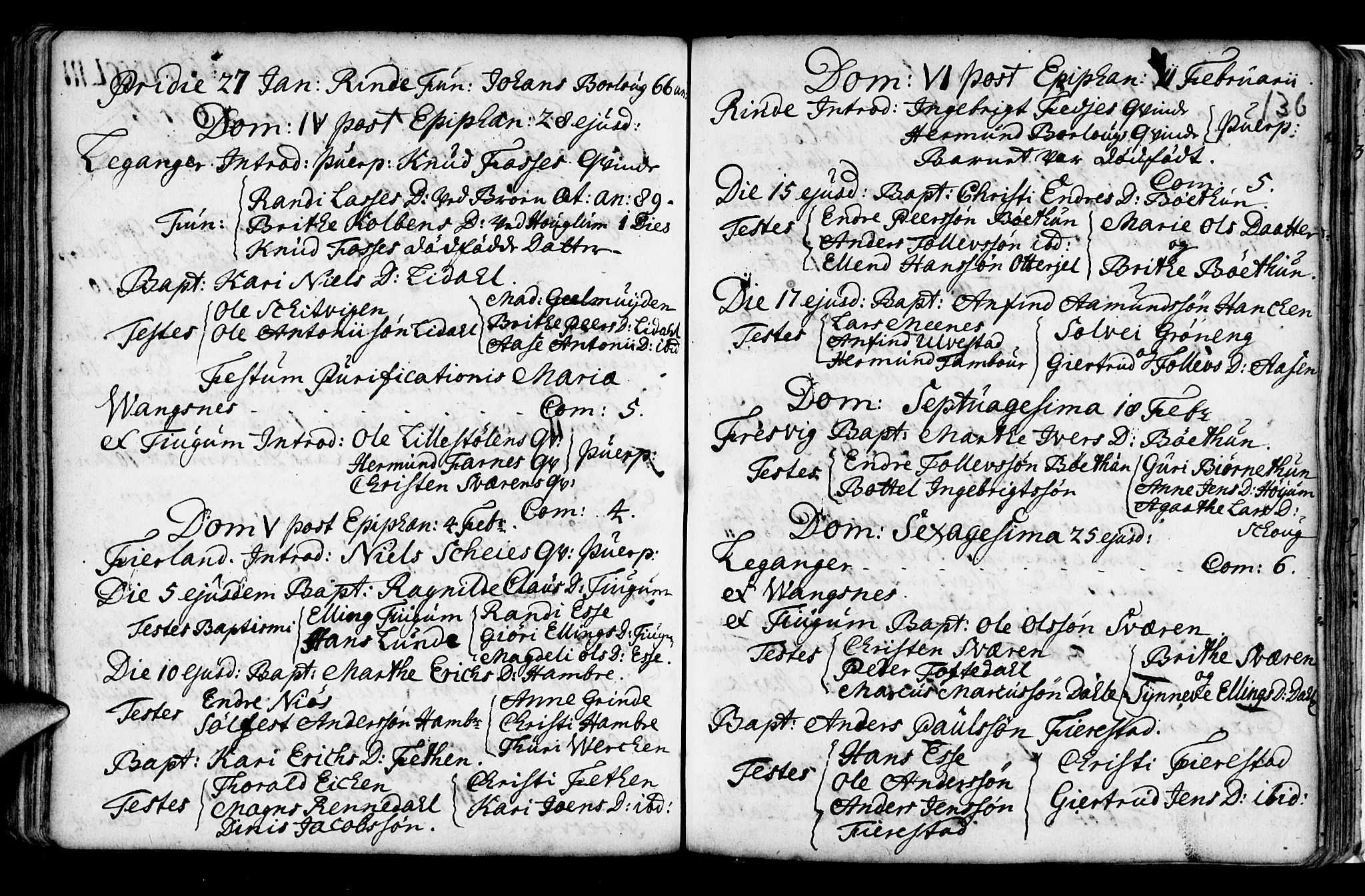 Leikanger sokneprestembete, SAB/A-81001: Parish register (official) no. A 2, 1735-1756, p. 136