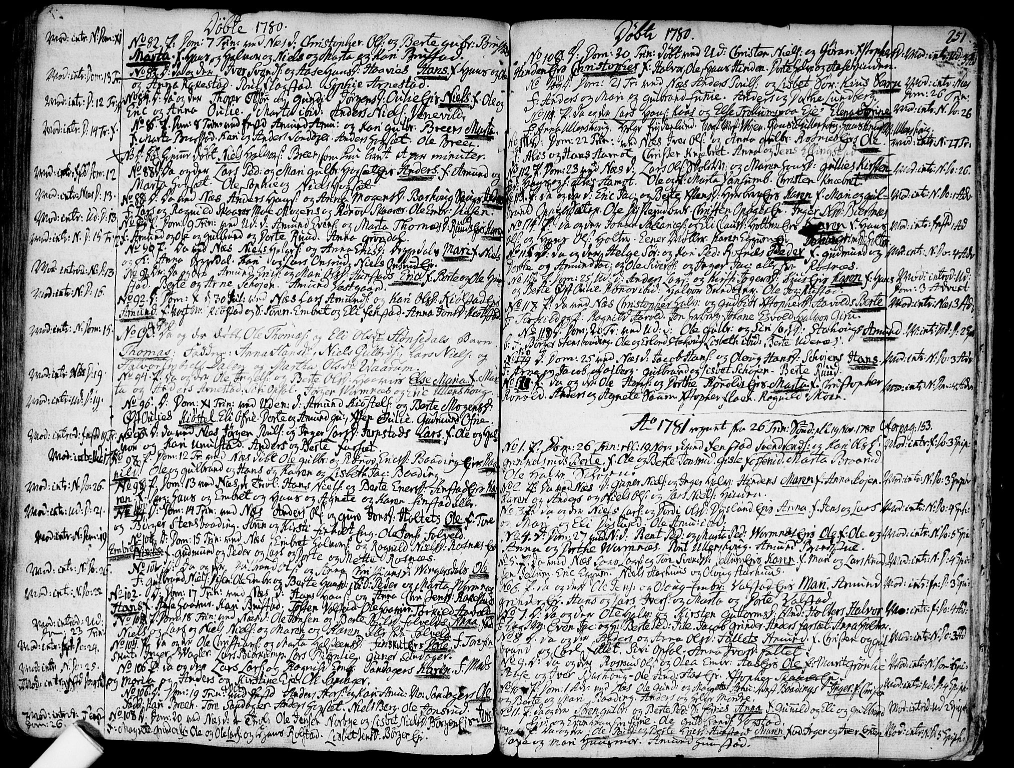 Nes prestekontor Kirkebøker, SAO/A-10410/F/Fa/L0003: Parish register (official) no. I 3, 1734-1781, p. 251