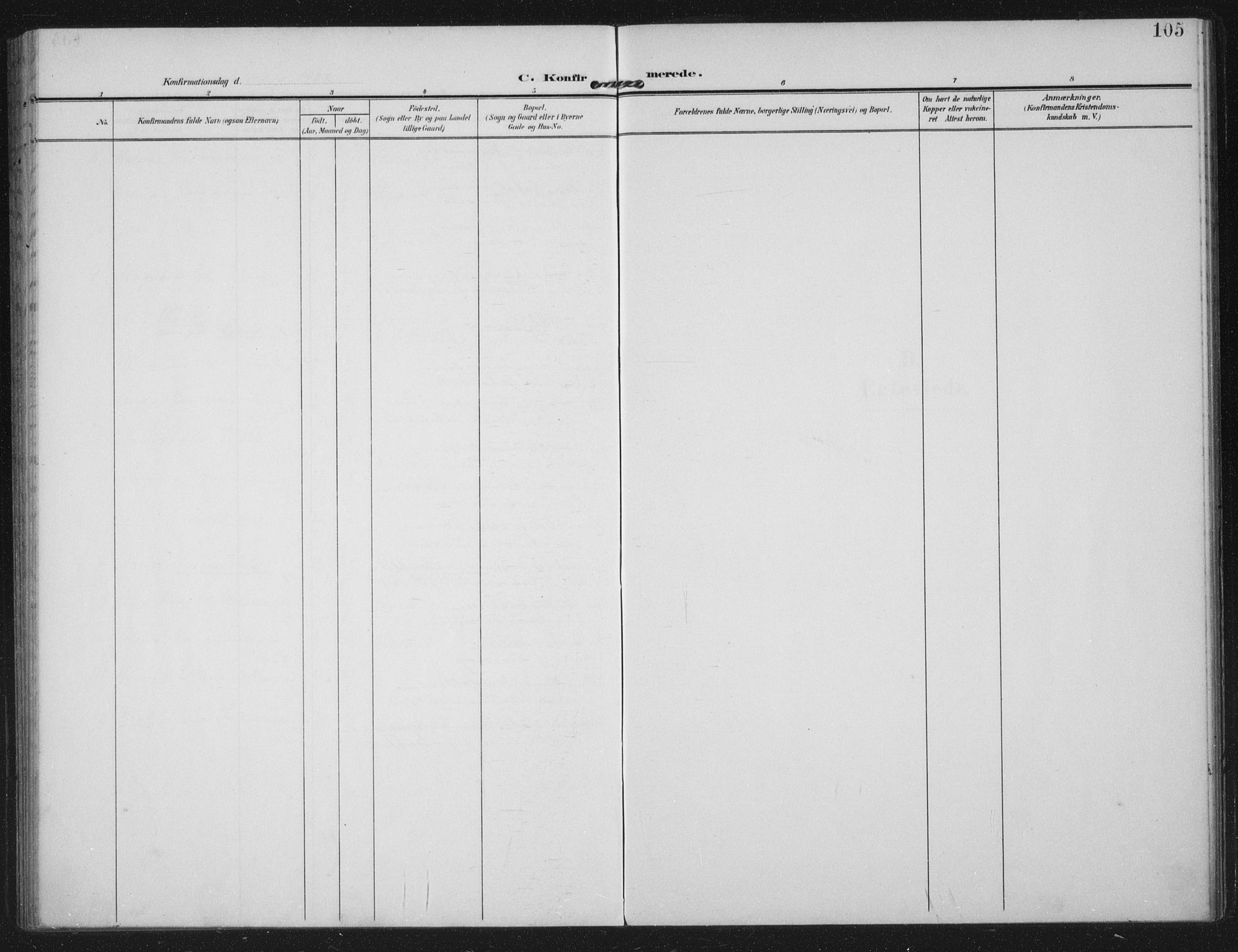 Kopervik sokneprestkontor, AV/SAST-A-101850/H/Ha/Haa/L0003: Parish register (official) no. A 3, 1906-1924, p. 105