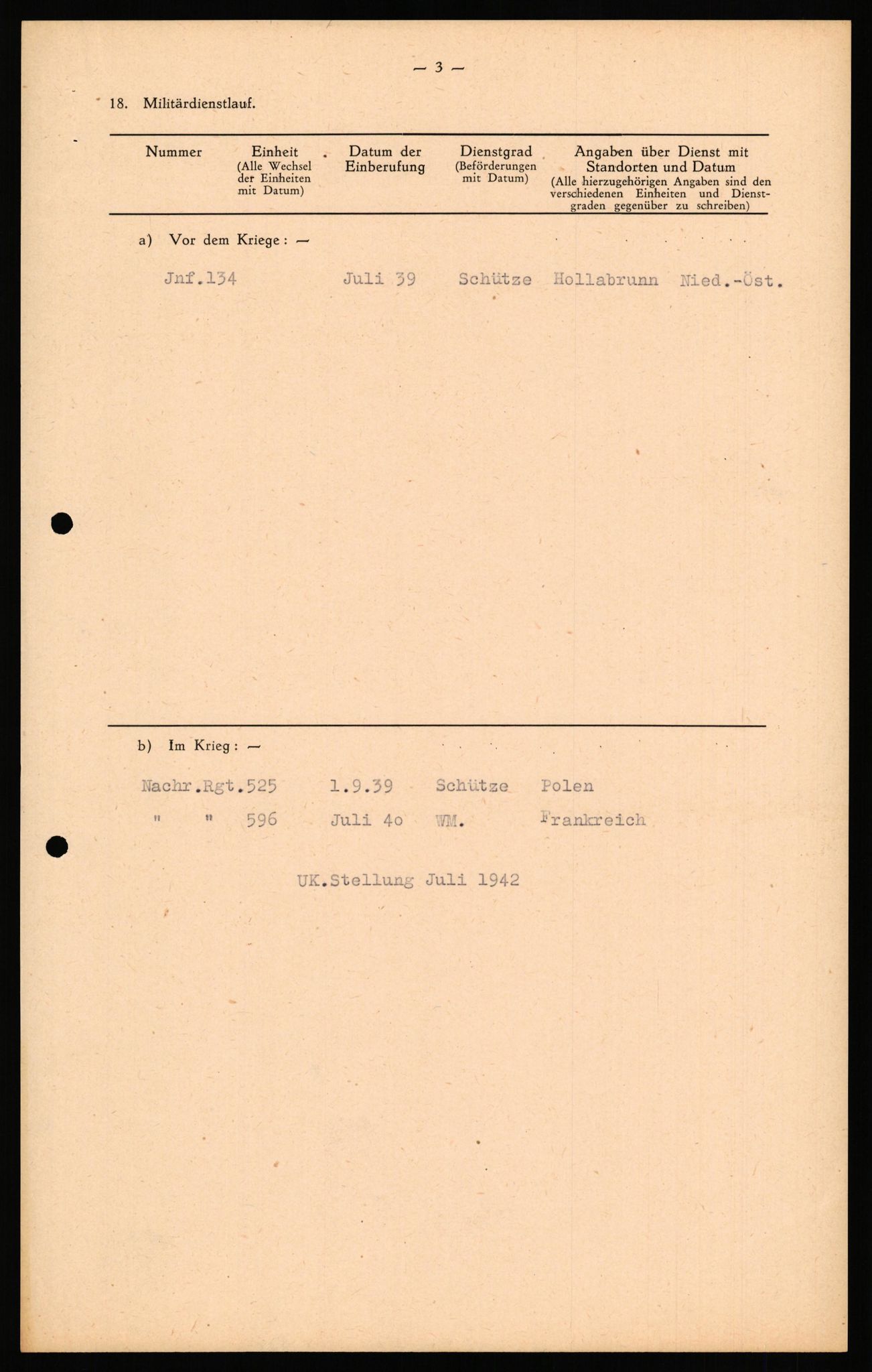 Forsvaret, Forsvarets overkommando II, RA/RAFA-3915/D/Db/L0040: CI Questionaires. Tyske okkupasjonsstyrker i Norge. Østerrikere., 1945-1946, p. 297