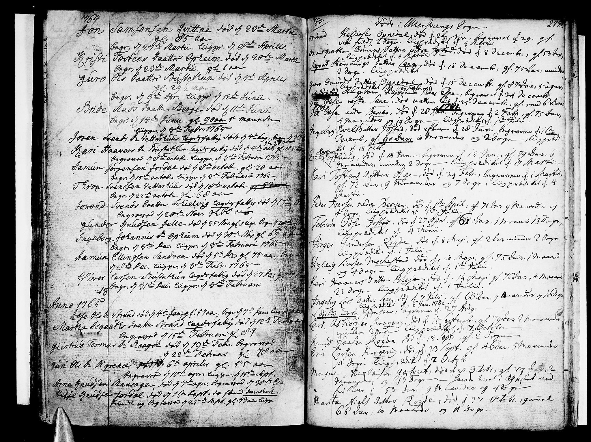 Ullensvang sokneprestembete, AV/SAB-A-78701/H/Haa: Parish register (official) no. A 6 /3, 1758-1788, p. 278