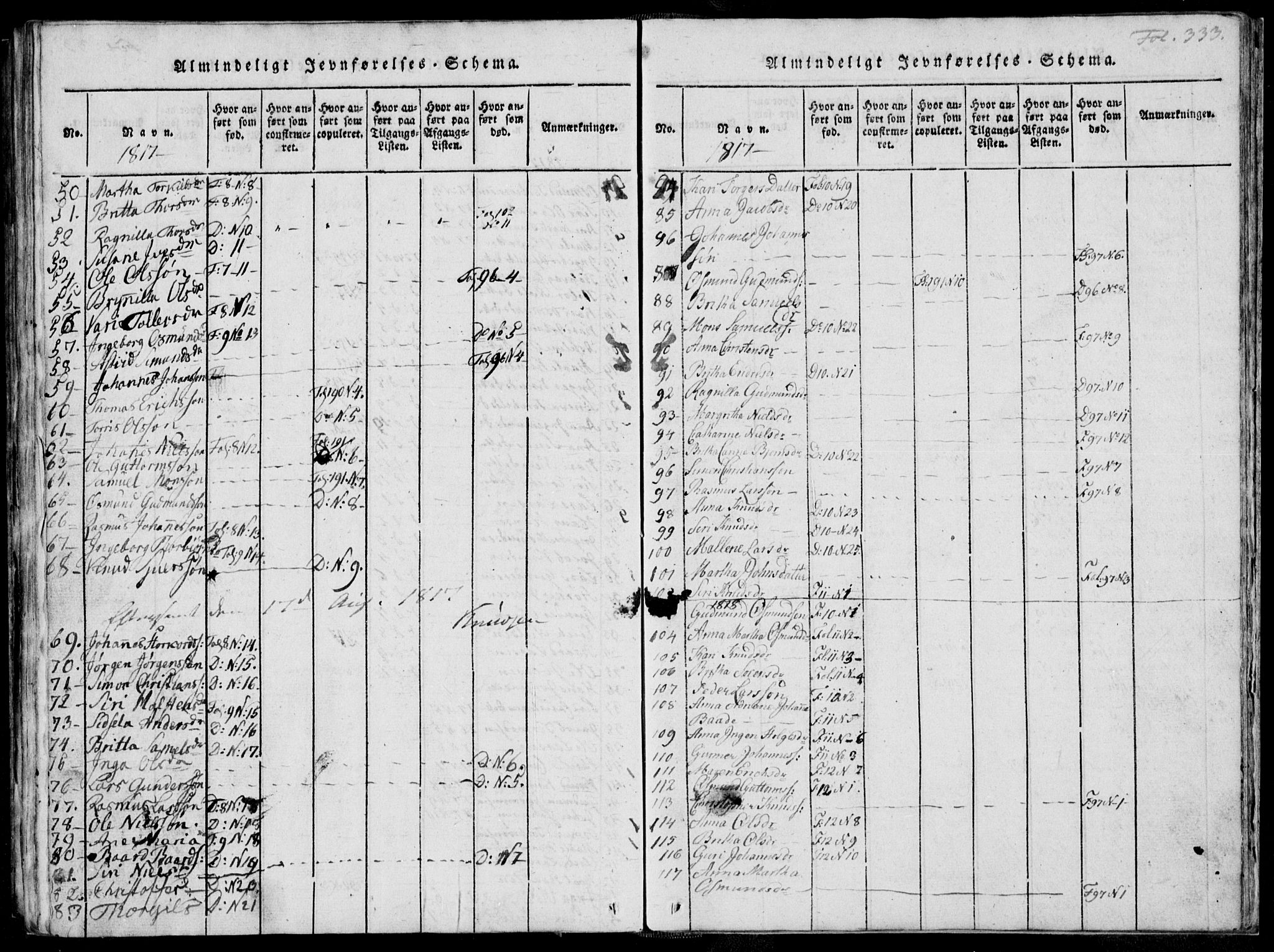 Skjold sokneprestkontor, SAST/A-101847/H/Ha/Haa/L0003: Parish register (official) no. A 3, 1815-1835, p. 333