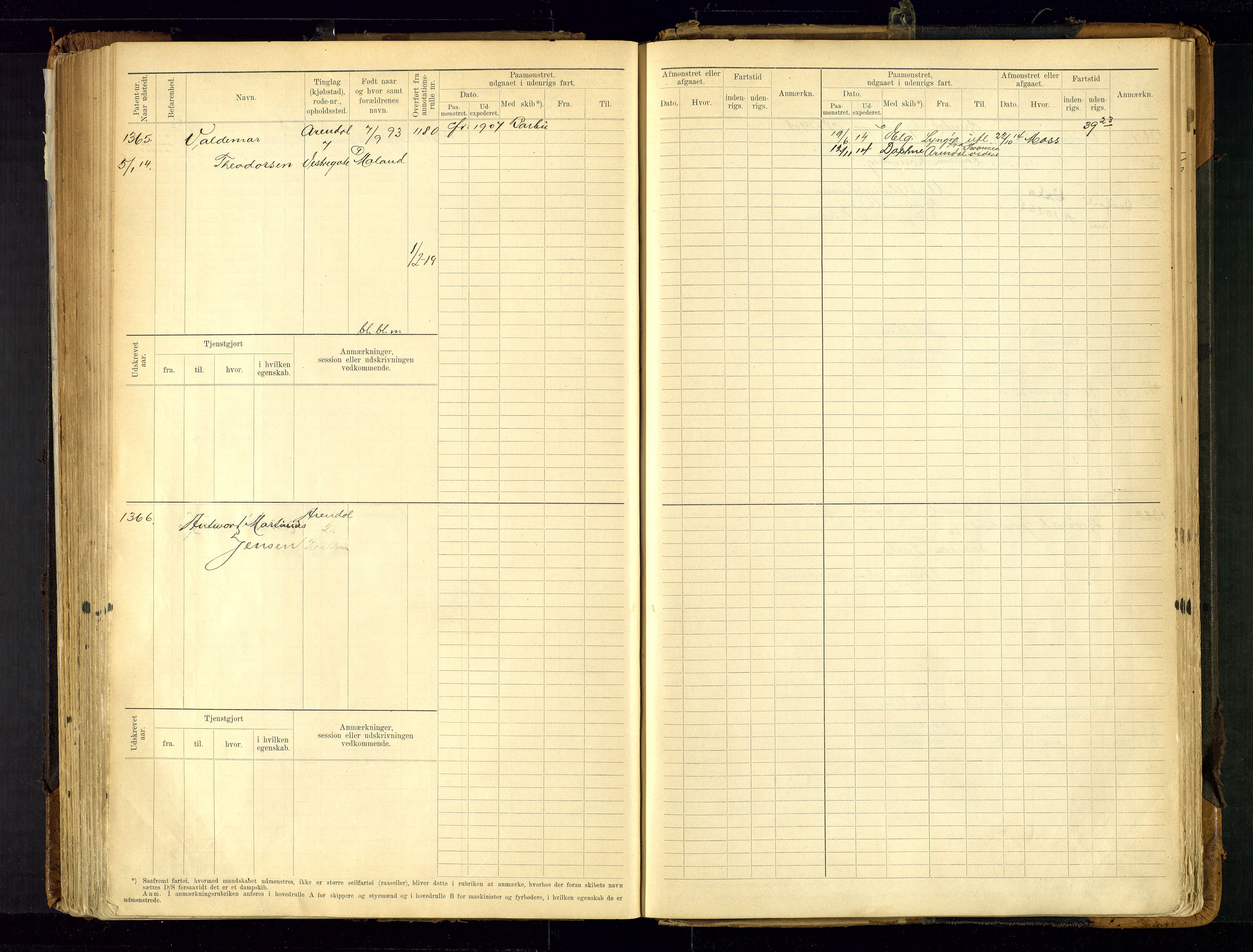 Arendal mønstringskrets, AV/SAK-2031-0012/F/Fb/L0021: Hovedrulle A nr 969-1465, S-19, 1910-1914, p. 203