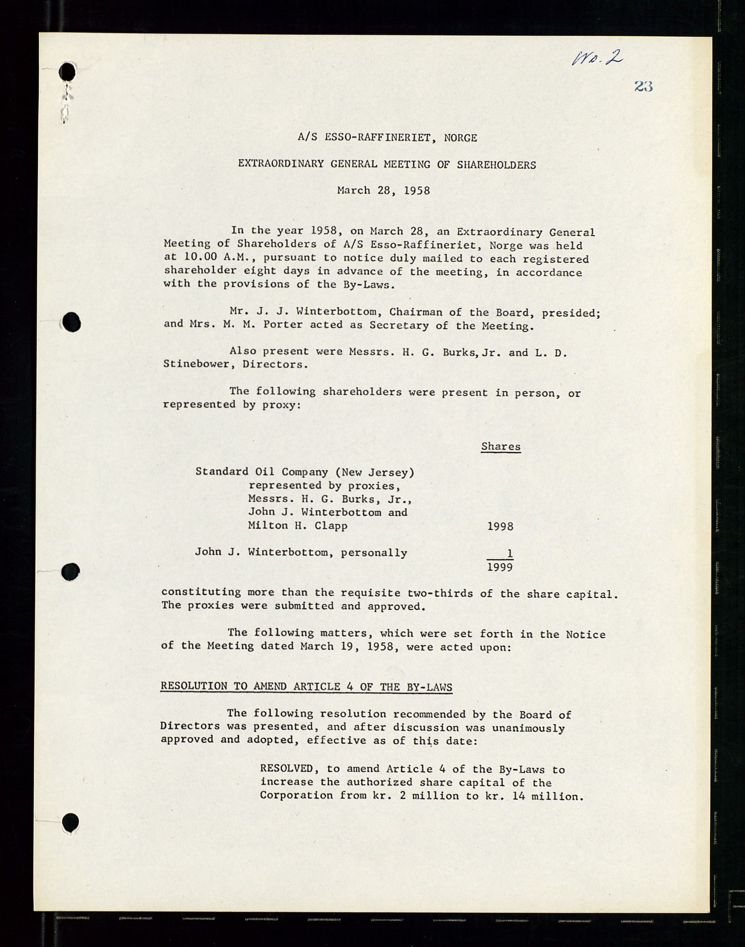 PA 1537 - A/S Essoraffineriet Norge, AV/SAST-A-101957/A/Aa/L0002/0001: Styremøter / Shareholder meetings, Board meeting minutes, 1957-1961, p. 44