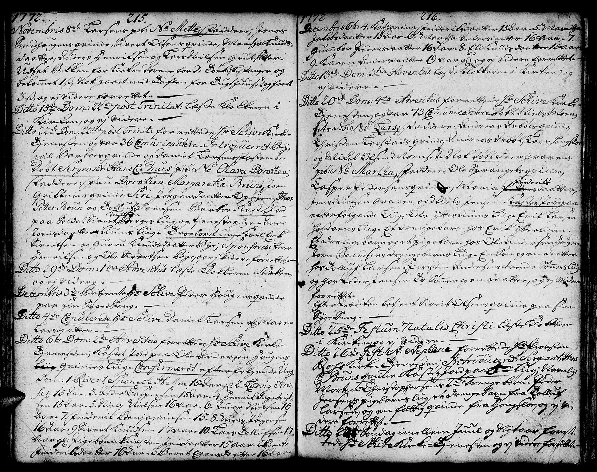 Ministerialprotokoller, klokkerbøker og fødselsregistre - Sør-Trøndelag, SAT/A-1456/671/L0840: Parish register (official) no. 671A02, 1756-1794, p. 215-216