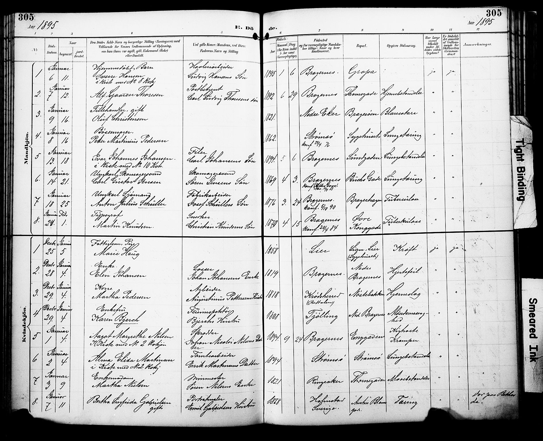 Bragernes kirkebøker, AV/SAKO-A-6/F/Fb/L0008: Parish register (official) no. II 8, 1894-1902, p. 305