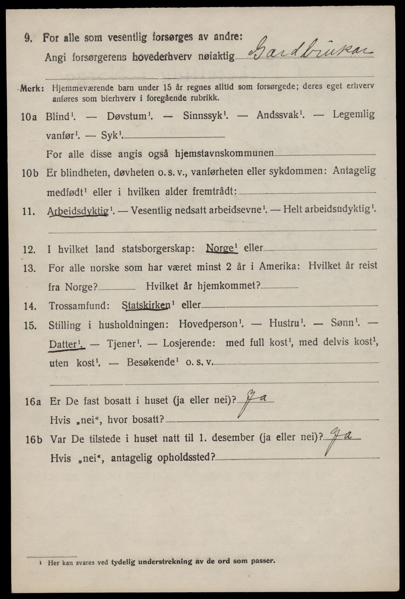 SAST, 1920 census for Eigersund, 1920, p. 3862