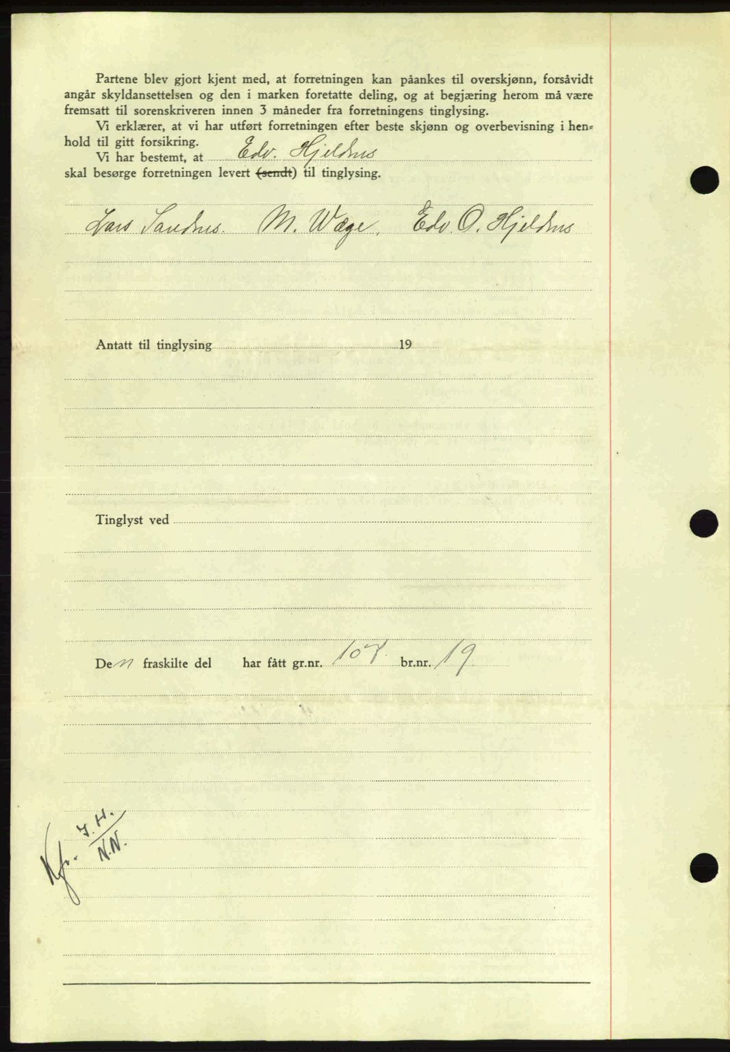 Nordmøre sorenskriveri, AV/SAT-A-4132/1/2/2Ca: Mortgage book no. A93, 1942-1942, Diary no: : 2440/1942