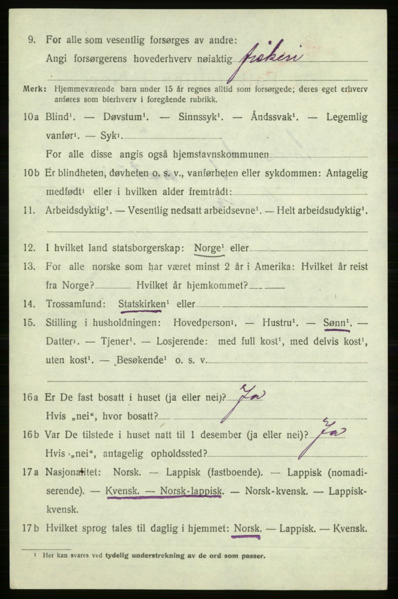 SATØ, 1920 census for Sørøysund rural district, 1920, p. 3609