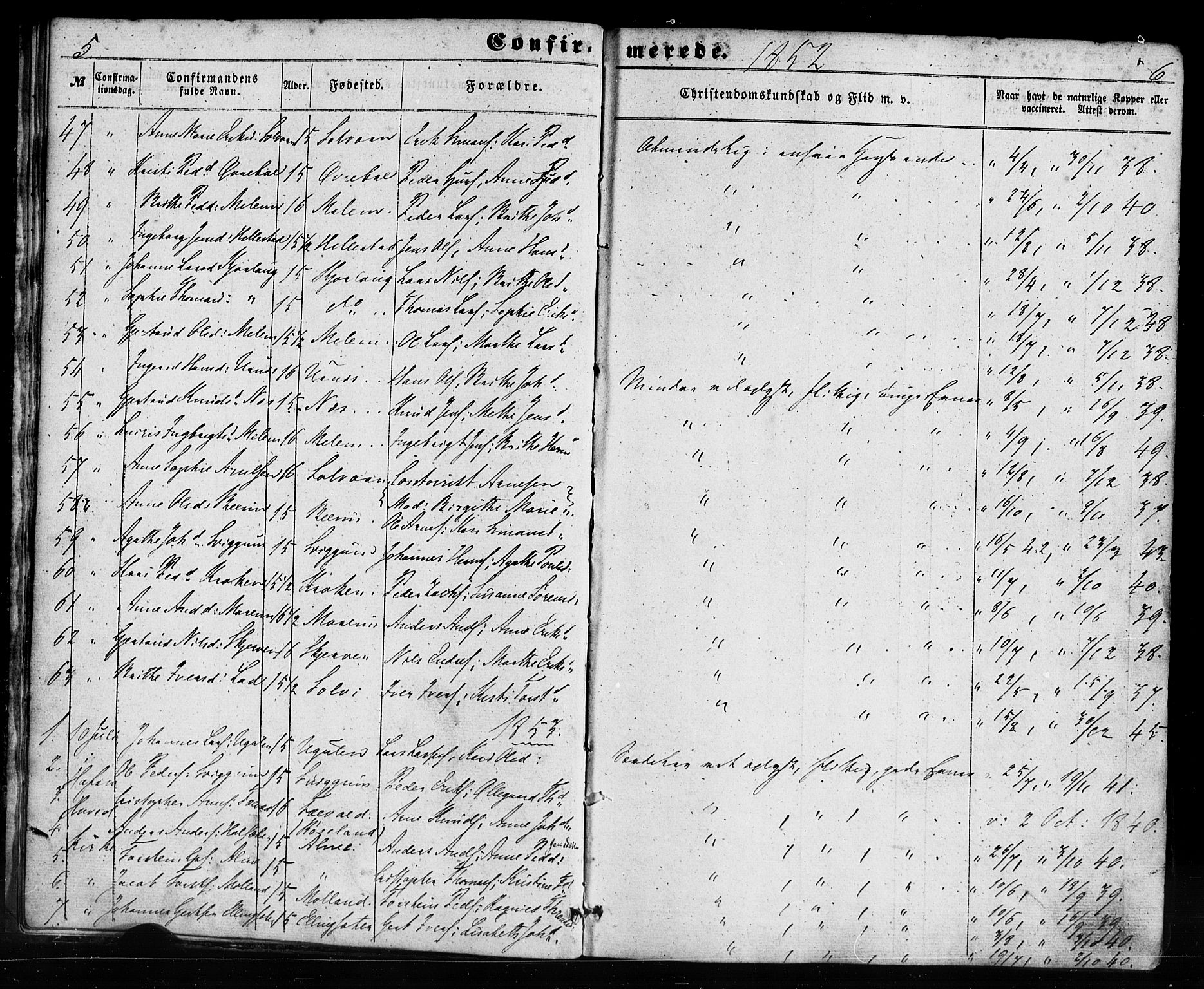 Hafslo sokneprestembete, SAB/A-80301/H/Haa/Haaa/L0012: Parish register (official) no. A 12, 1852-1885, p. 4-5