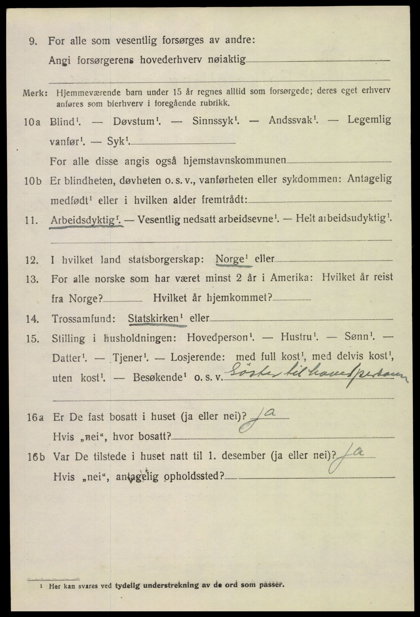 SAK, 1920 census for Åmli, 1920, p. 2642