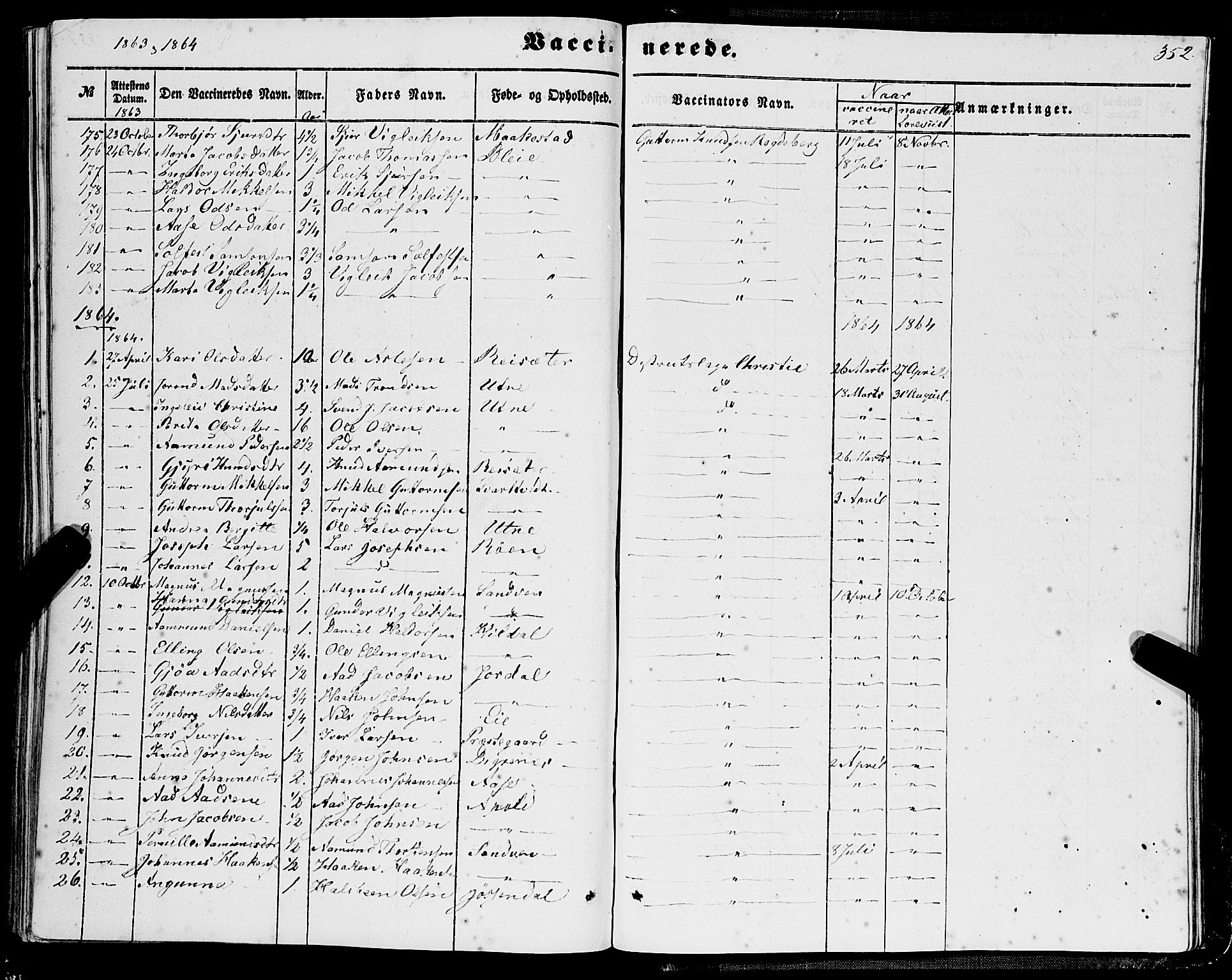 Ullensvang sokneprestembete, AV/SAB-A-78701/H/Haa: Parish register (official) no. A 11, 1854-1866, p. 352