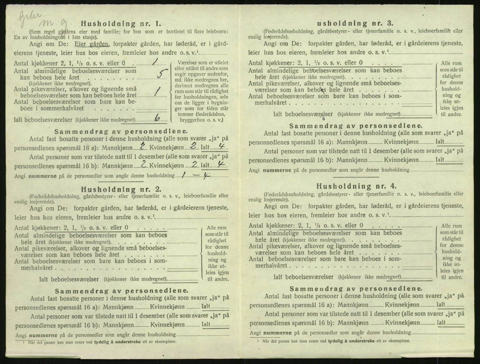 SAK, 1920 census for Åmli, 1920, p. 234