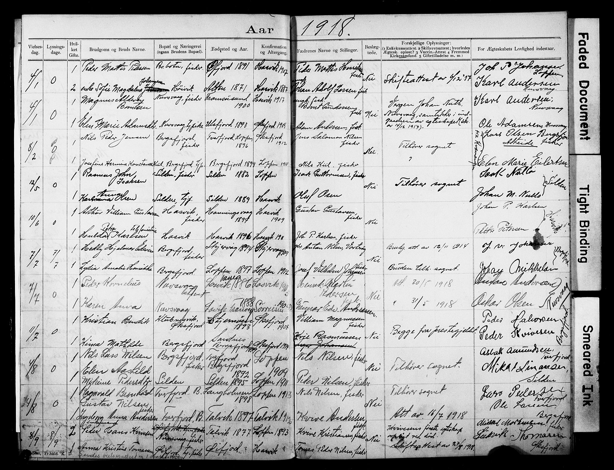 Loppa sokneprestkontor, AV/SATØ-S-1339/I/Ib/L0047: Banns register no. 47, 1897-1919