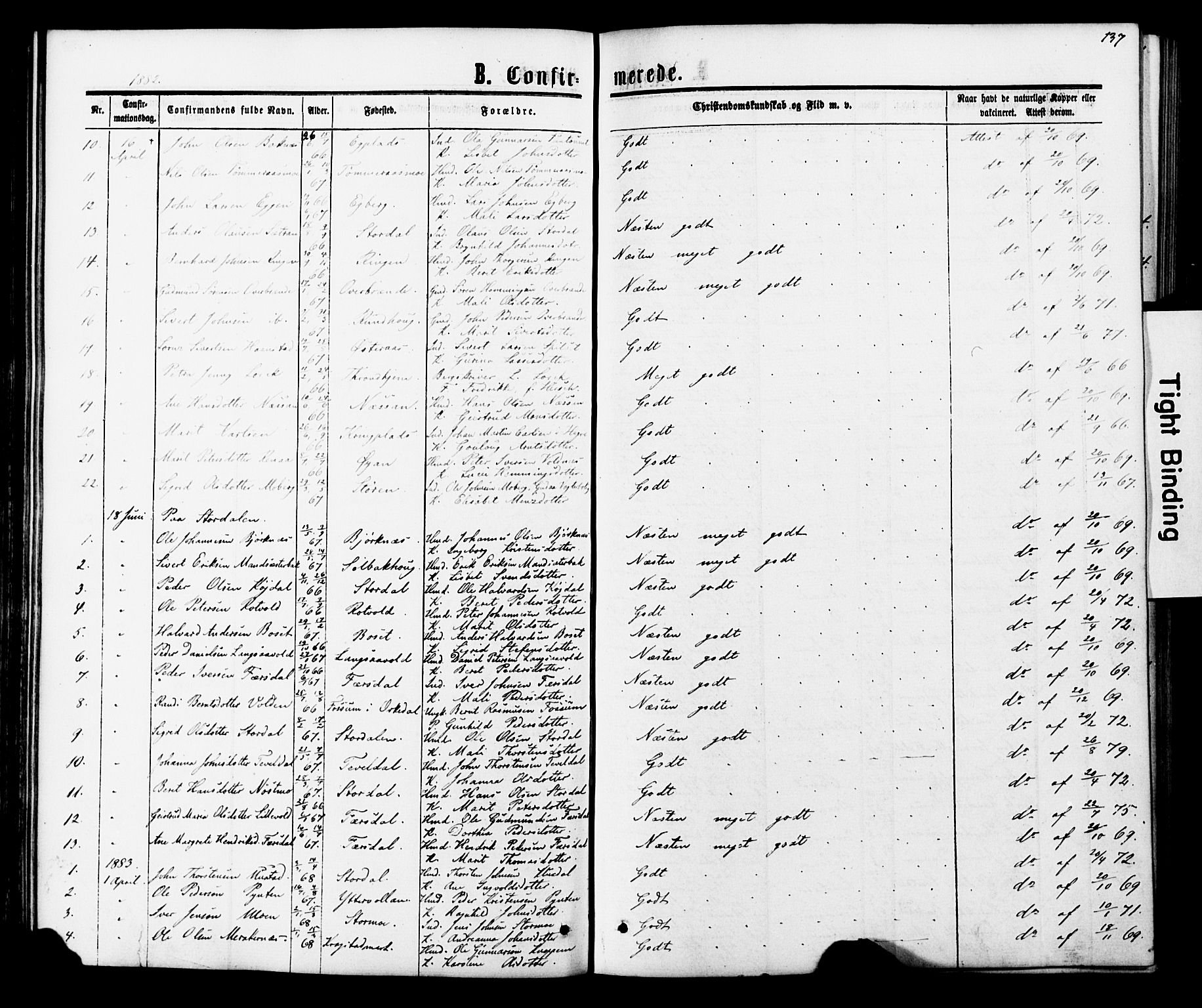 Ministerialprotokoller, klokkerbøker og fødselsregistre - Nord-Trøndelag, SAT/A-1458/706/L0049: Parish register (copy) no. 706C01, 1864-1895, p. 137