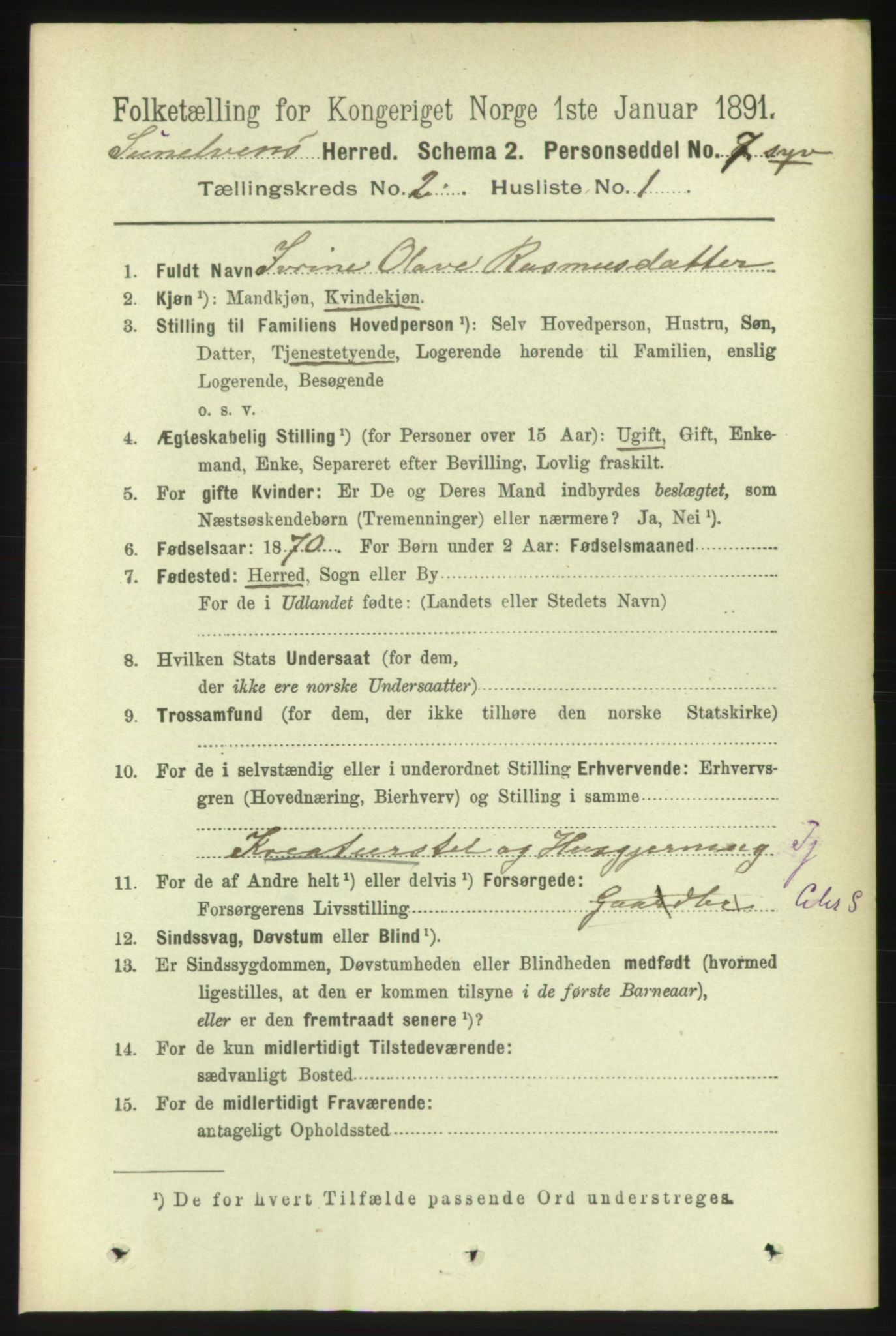 RA, 1891 census for 1523 Sunnylven, 1891, p. 386
