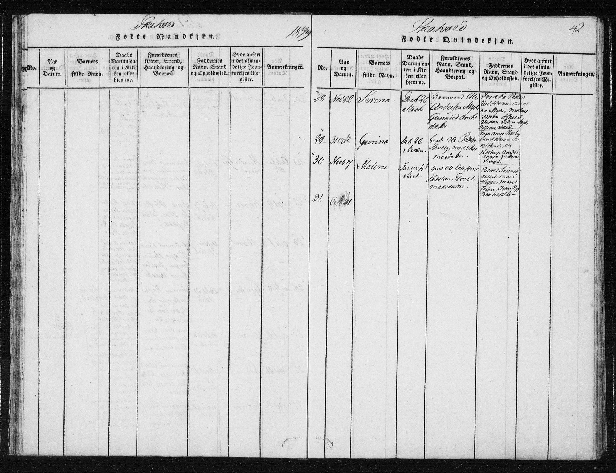 Ministerialprotokoller, klokkerbøker og fødselsregistre - Nord-Trøndelag, SAT/A-1458/709/L0061: Parish register (official) no. 709A08 /2, 1815-1819, p. 42