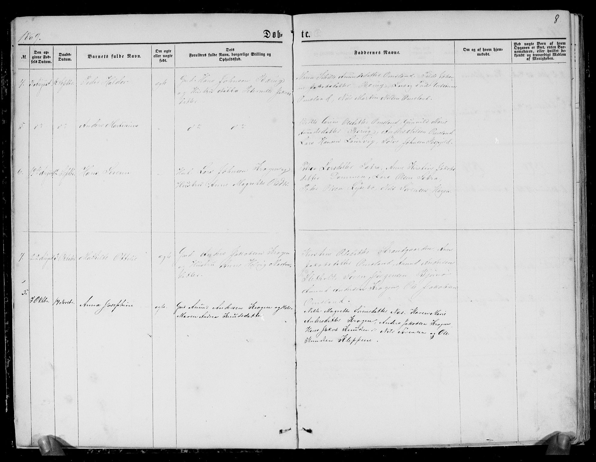 Brunlanes kirkebøker, AV/SAKO-A-342/G/Gc/L0001: Parish register (copy) no. III 1, 1866-1890, p. 8