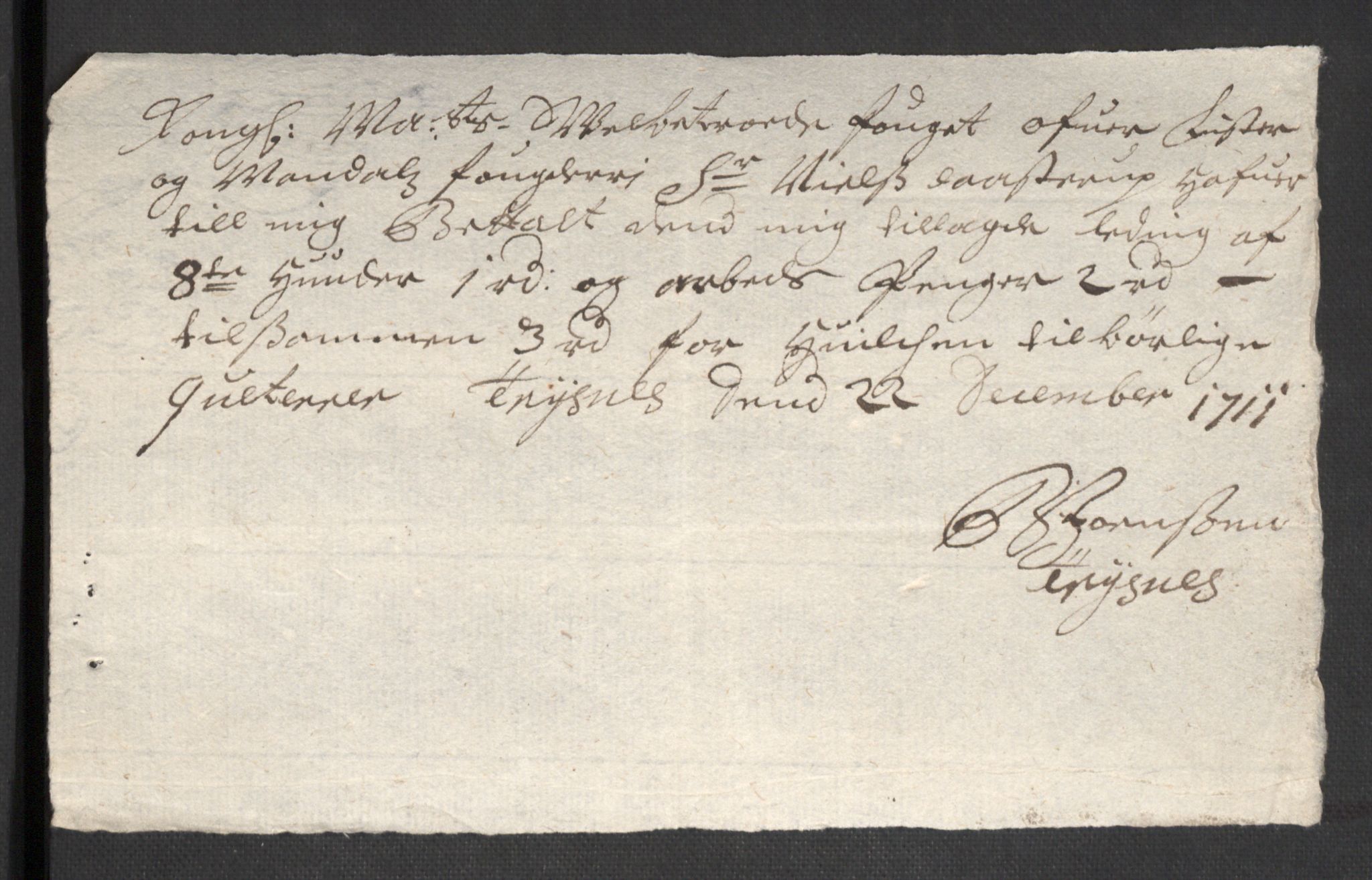 Rentekammeret inntil 1814, Reviderte regnskaper, Fogderegnskap, AV/RA-EA-4092/R43/L2554: Fogderegnskap Lista og Mandal, 1711, p. 213