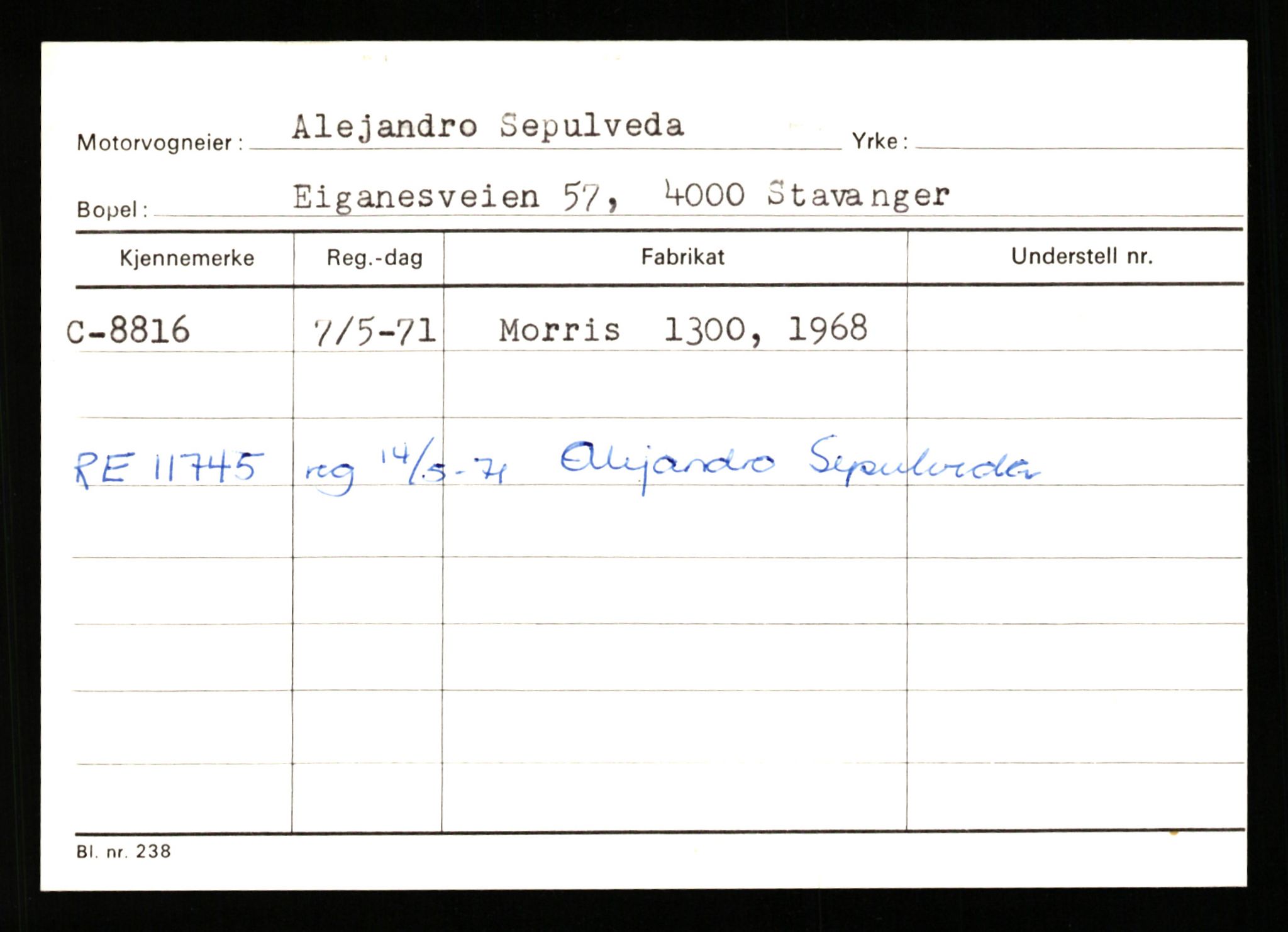Stavanger trafikkstasjon, SAST/A-101942/0/G/L0002: Registreringsnummer: 5791 - 10405, 1930-1971, p. 1937