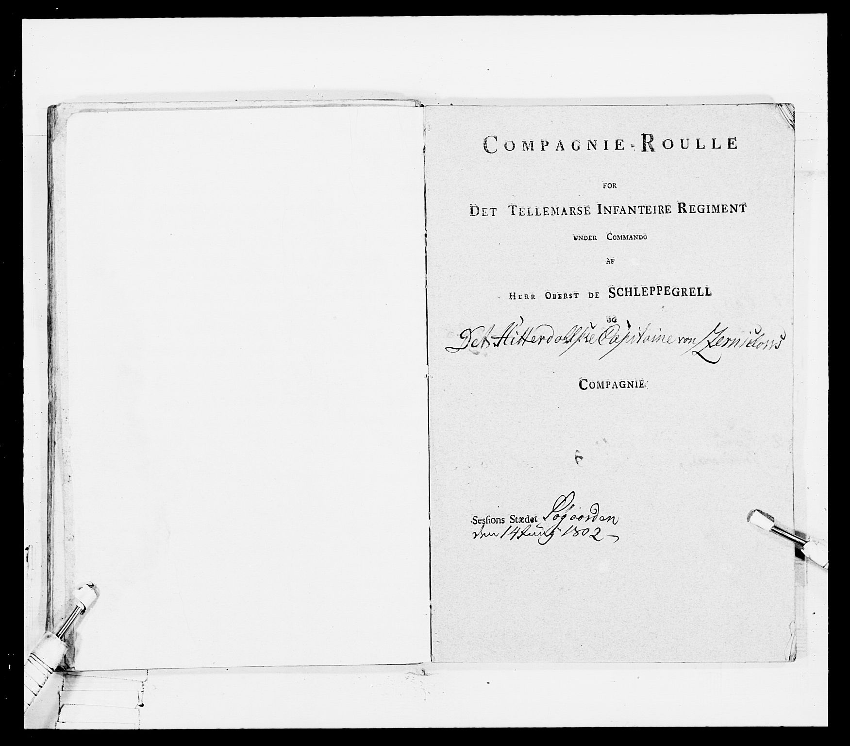 Generalitets- og kommissariatskollegiet, Det kongelige norske kommissariatskollegium, AV/RA-EA-5420/E/Eh/L0114: Telemarkske nasjonale infanteriregiment, 1789-1802, p. 464
