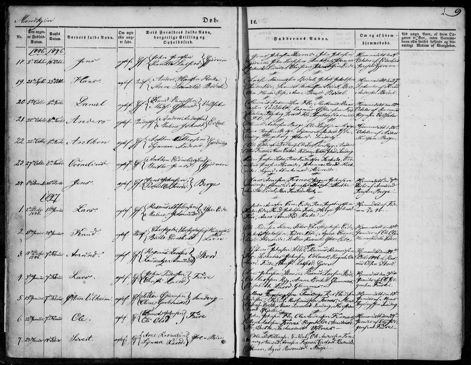 Stryn Sokneprestembete, SAB/A-82501: Parish register (official) no. A 2, 1844-1861, p. 9