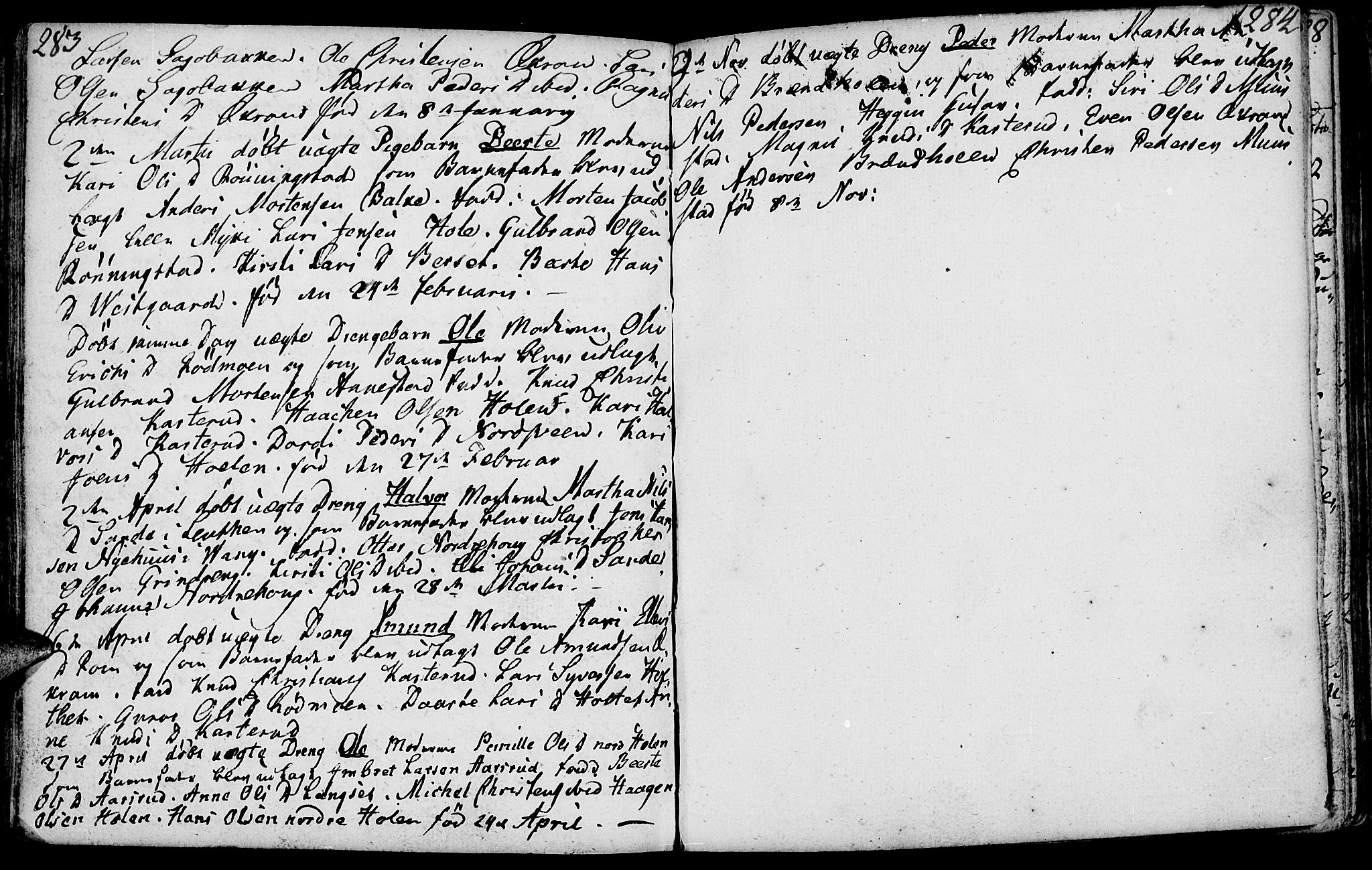 Løten prestekontor, SAH/PREST-022/K/Ka/L0003: Parish register (official) no. 3, 1773-1800, p. 283-284