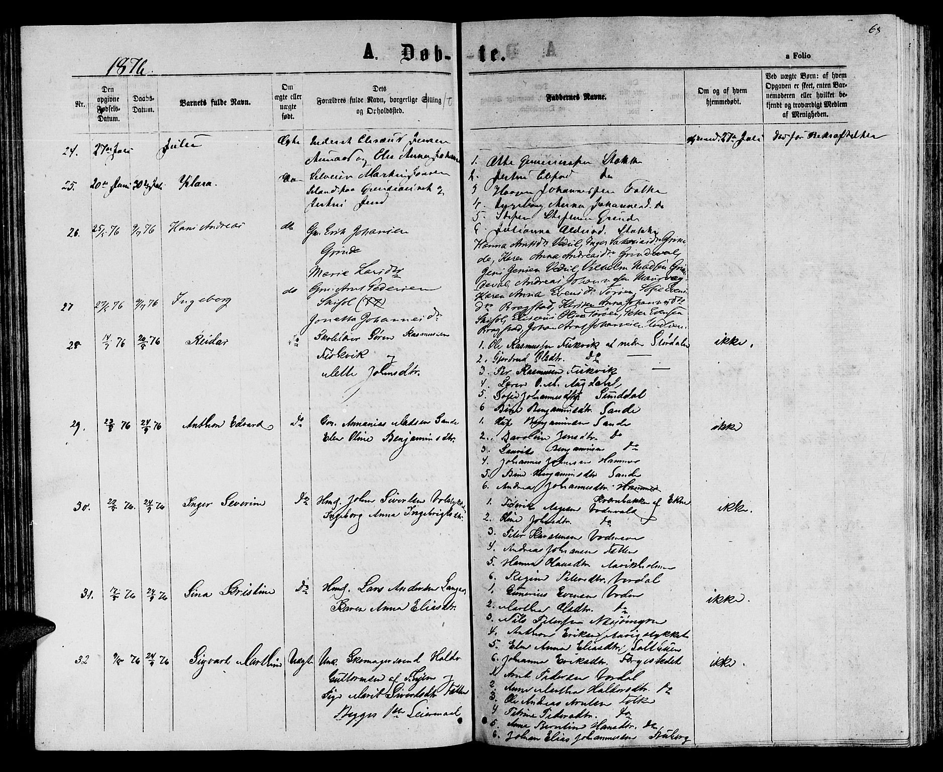 Ministerialprotokoller, klokkerbøker og fødselsregistre - Nord-Trøndelag, AV/SAT-A-1458/714/L0133: Parish register (copy) no. 714C02, 1865-1877, p. 68