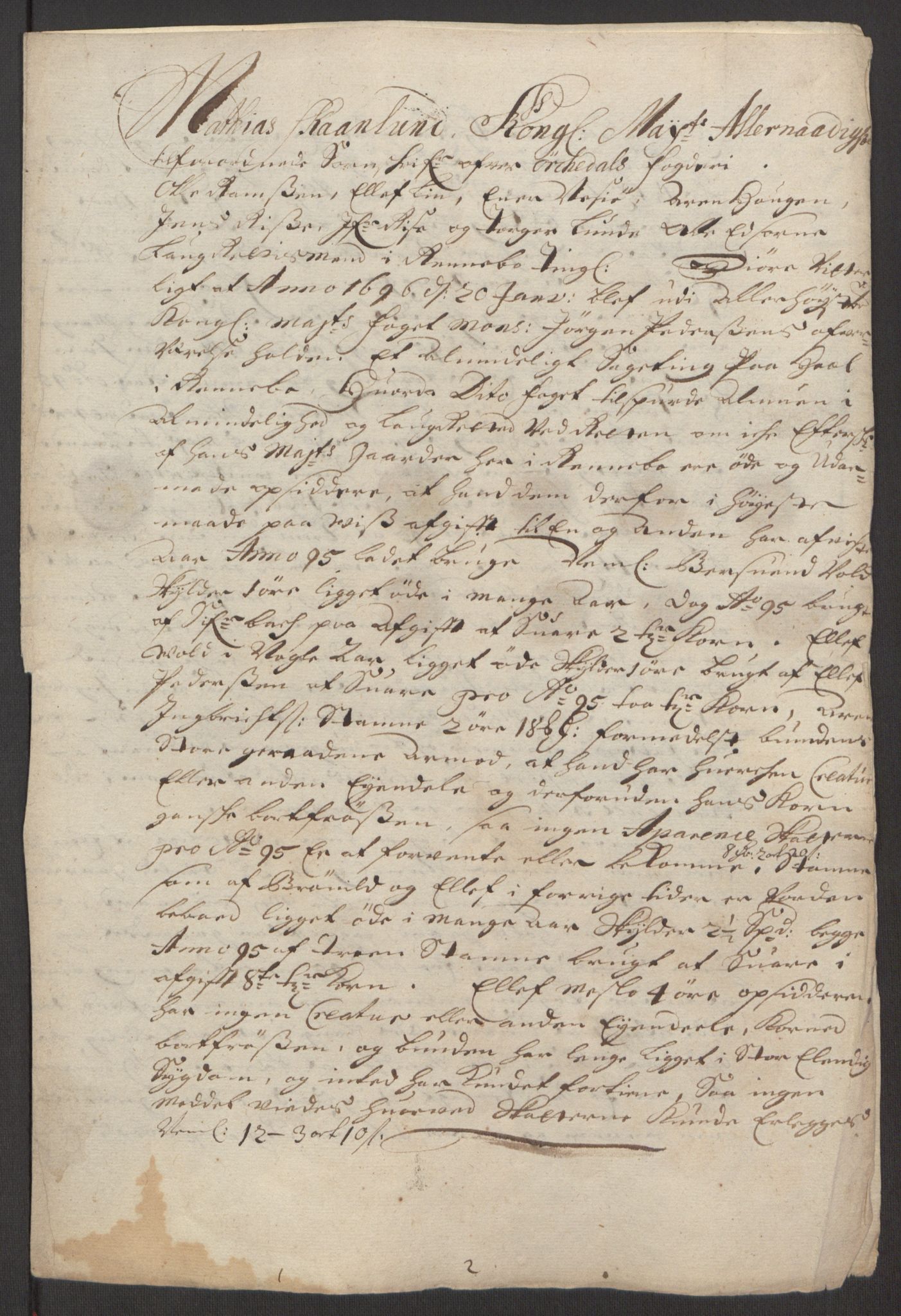 Rentekammeret inntil 1814, Reviderte regnskaper, Fogderegnskap, AV/RA-EA-4092/R60/L3945: Fogderegnskap Orkdal og Gauldal, 1695, p. 235