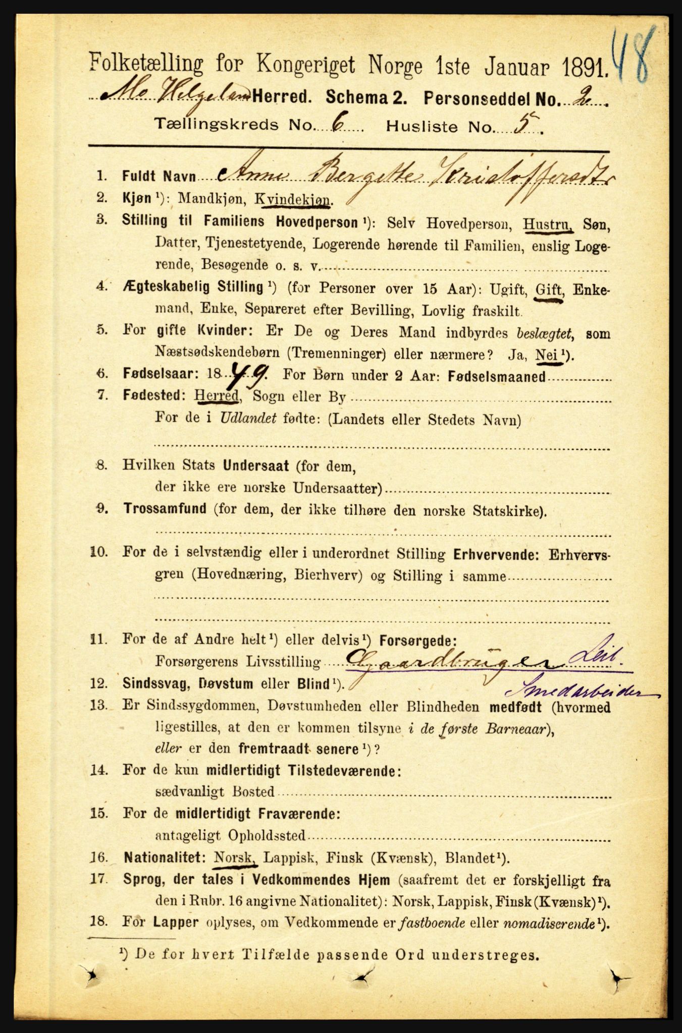 RA, 1891 census for 1833 Mo, 1891, p. 2236