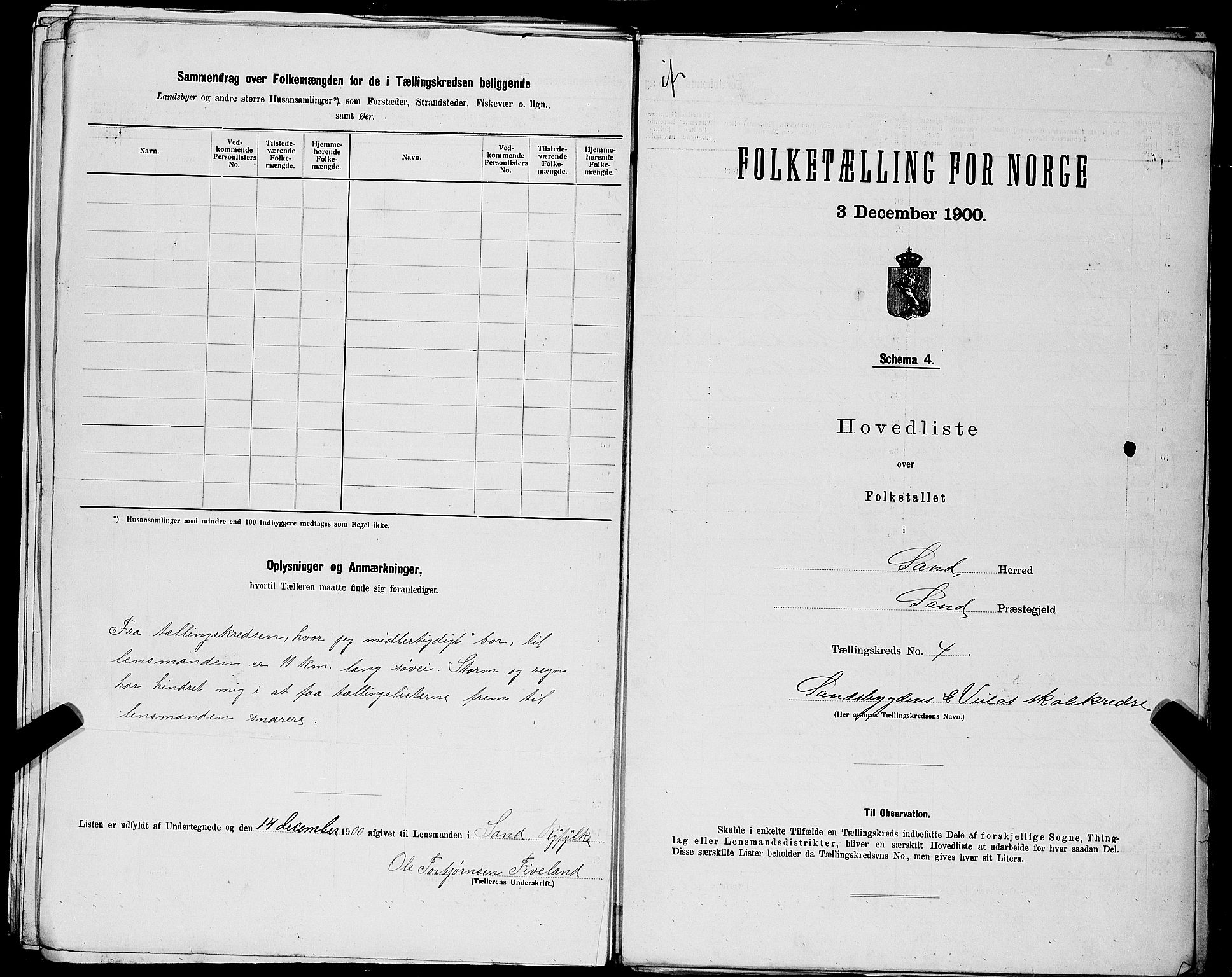 SAST, 1900 census for Sand, 1900, p. 17