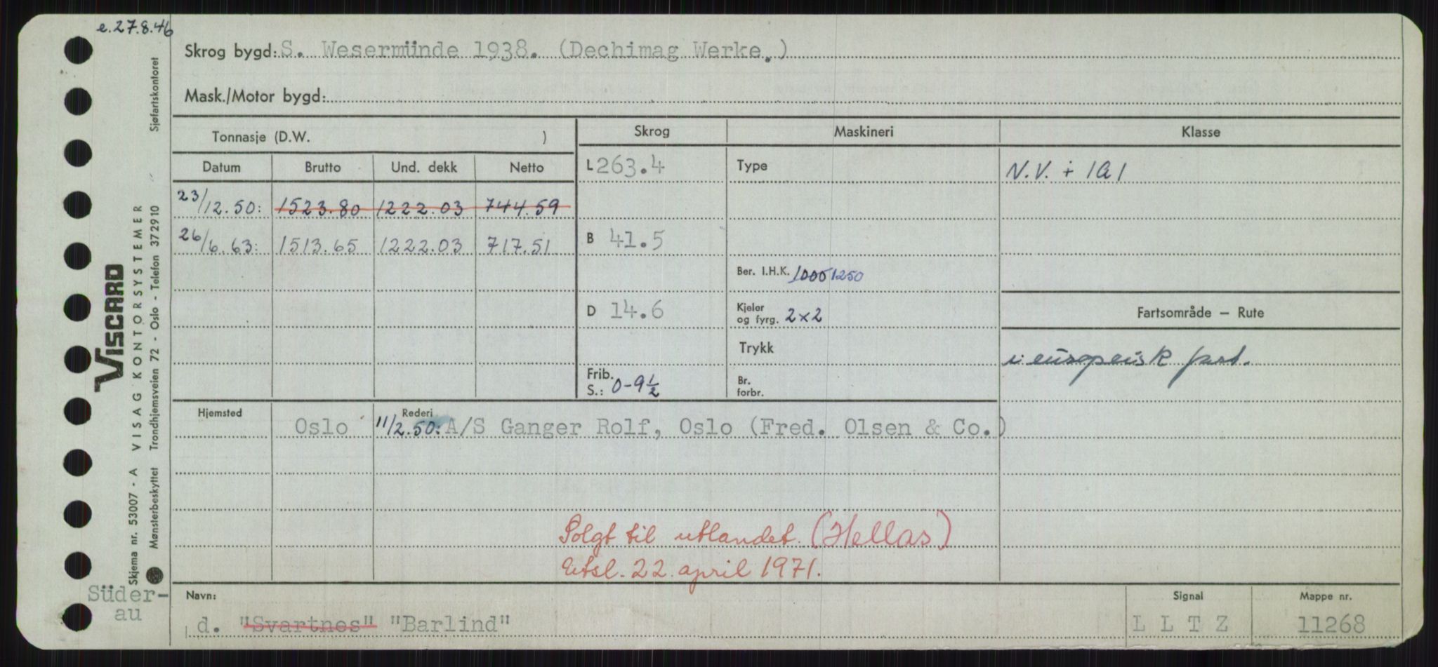 Sjøfartsdirektoratet med forløpere, Skipsmålingen, AV/RA-S-1627/H/Hd/L0003: Fartøy, B-Bev, p. 301