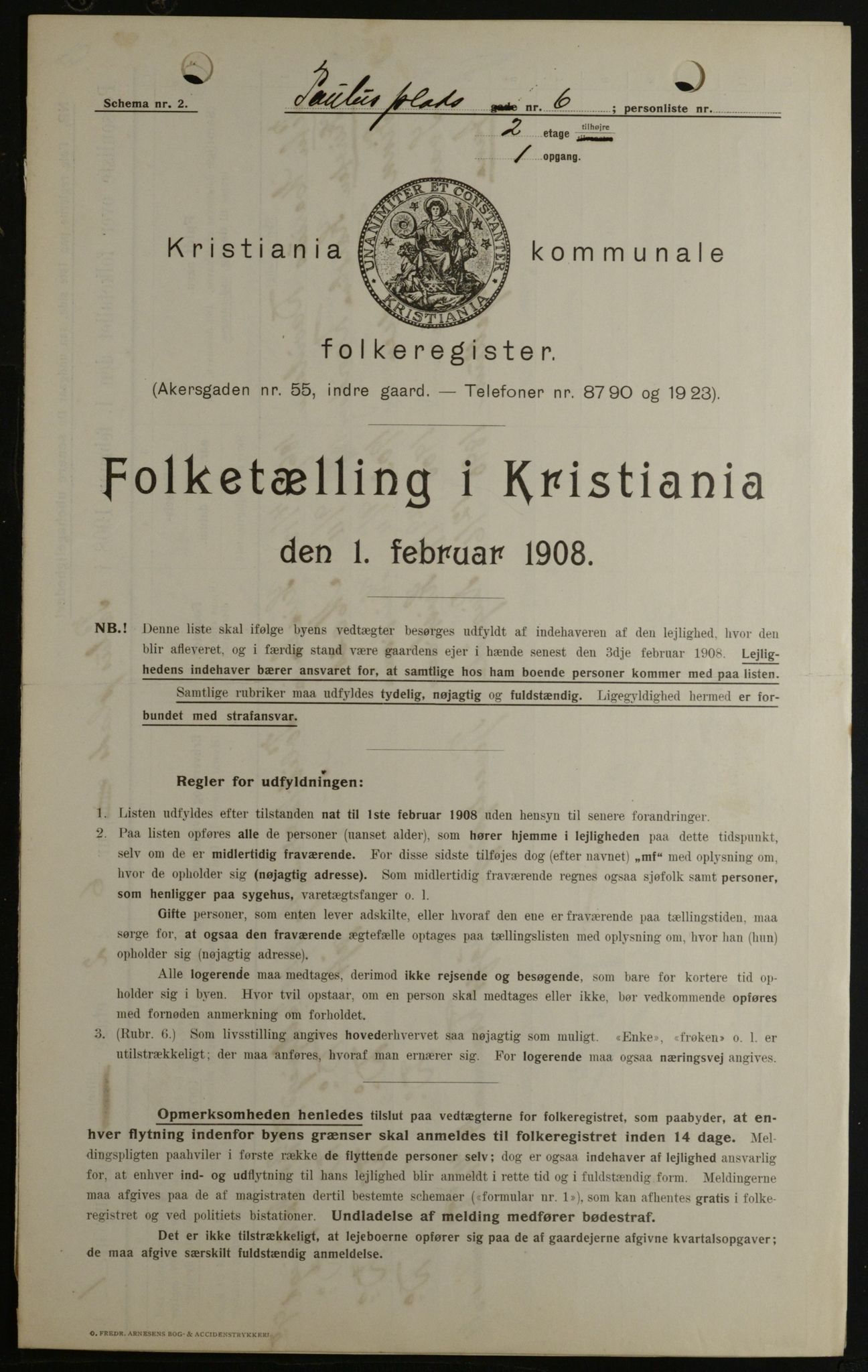 OBA, Municipal Census 1908 for Kristiania, 1908, p. 70571