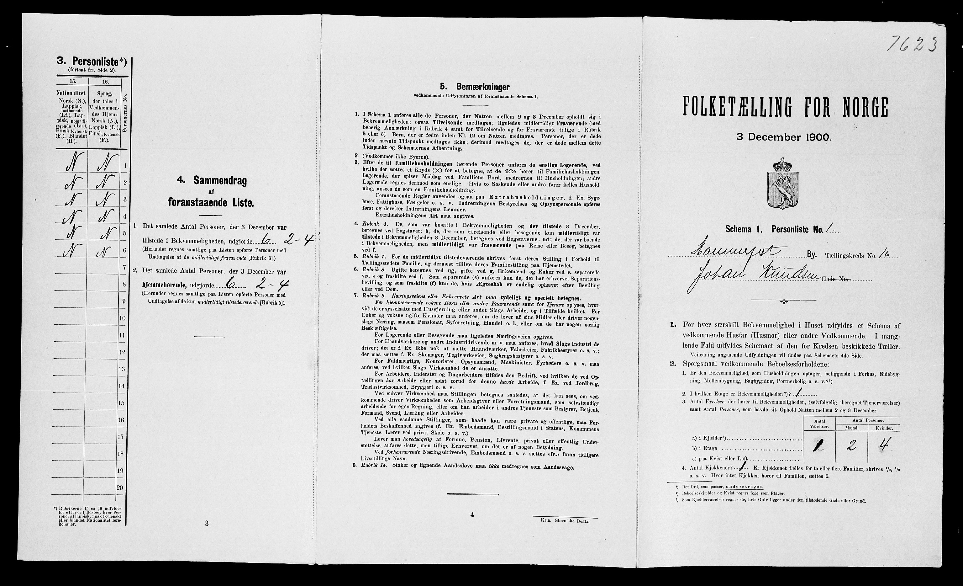 SATØ, 1900 census for Hammerfest, 1900, p. 1150