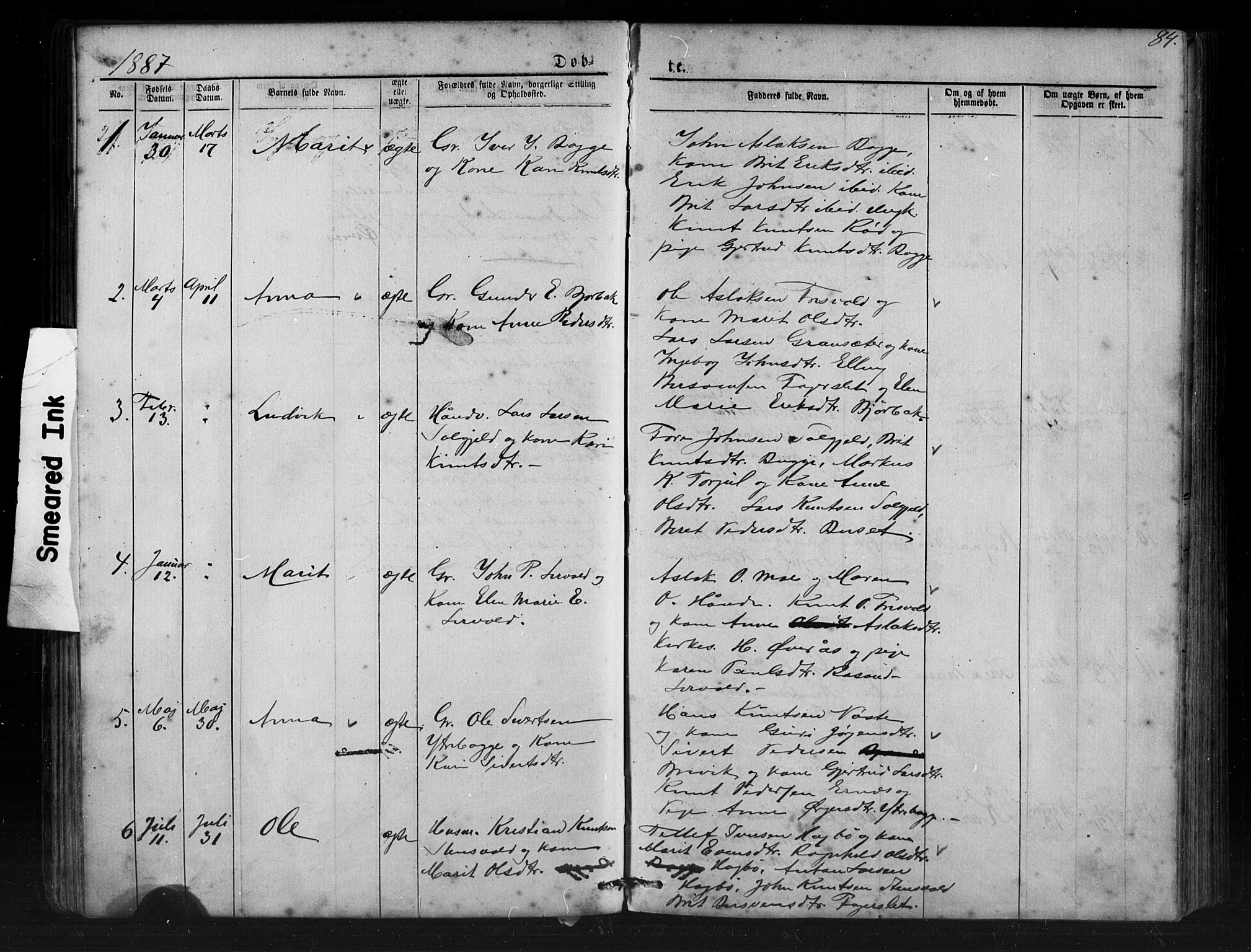 Ministerialprotokoller, klokkerbøker og fødselsregistre - Møre og Romsdal, SAT/A-1454/552/L0638: Parish register (copy) no. 552C01, 1867-1902, p. 84