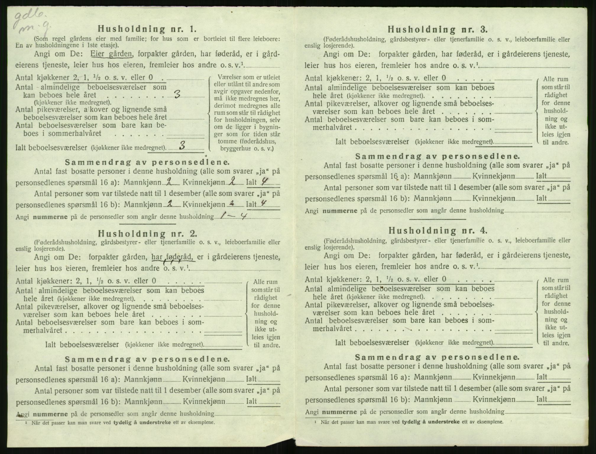 SAT, 1920 census for Volda, 1920, p. 1241