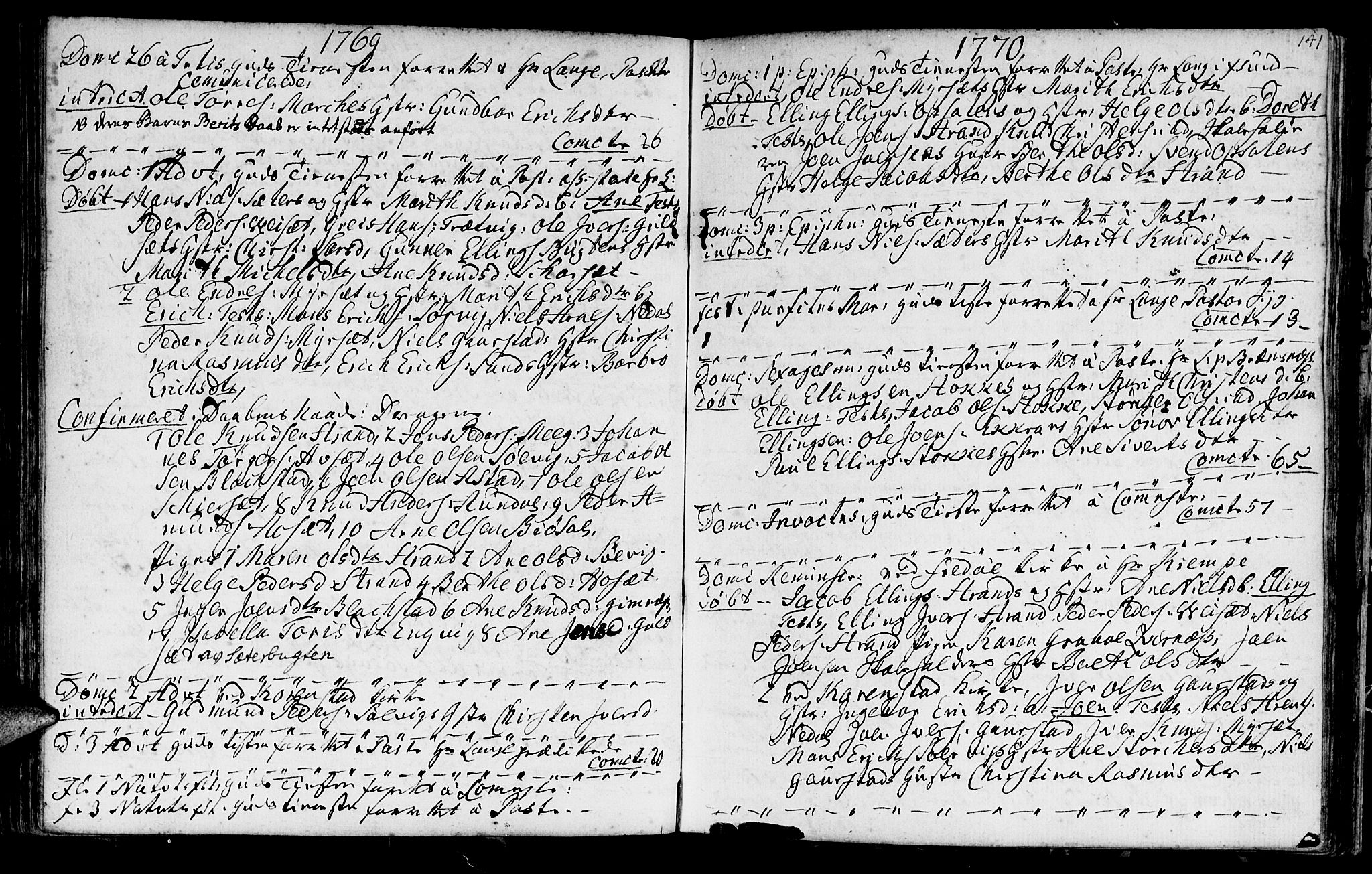 Ministerialprotokoller, klokkerbøker og fødselsregistre - Møre og Romsdal, SAT/A-1454/568/L0798: Parish register (official) no. 568A07, 1753-1780, p. 140-141