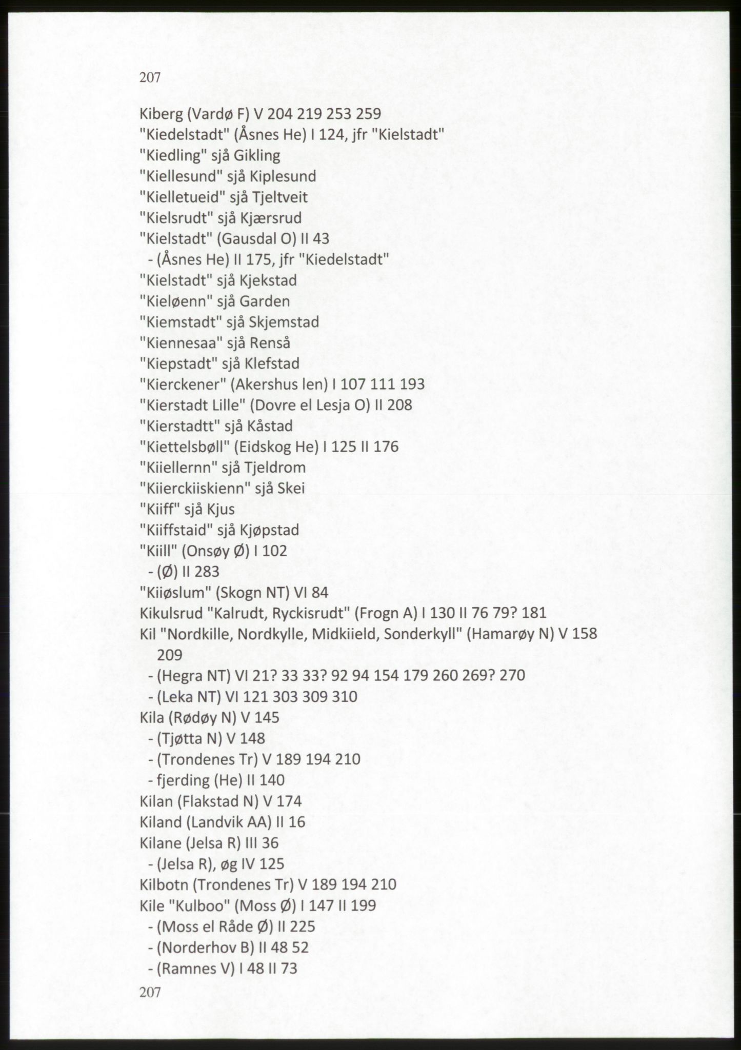 Publikasjoner utgitt av Arkivverket, PUBL/PUBL-001/C/0009: Stedsnavnregister, 1548-1567, p. 207