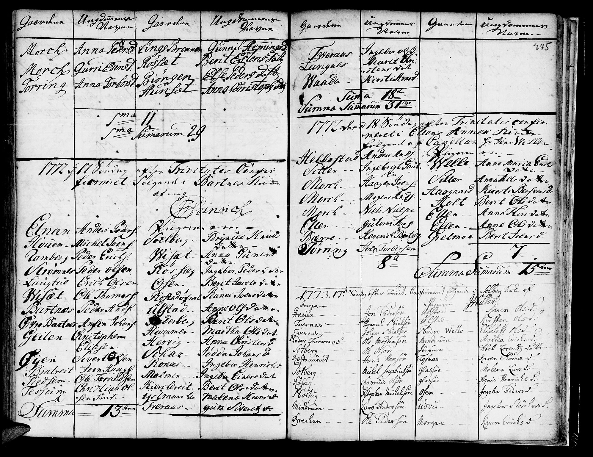 Ministerialprotokoller, klokkerbøker og fødselsregistre - Nord-Trøndelag, SAT/A-1458/741/L0385: Parish register (official) no. 741A01, 1722-1815, p. 245